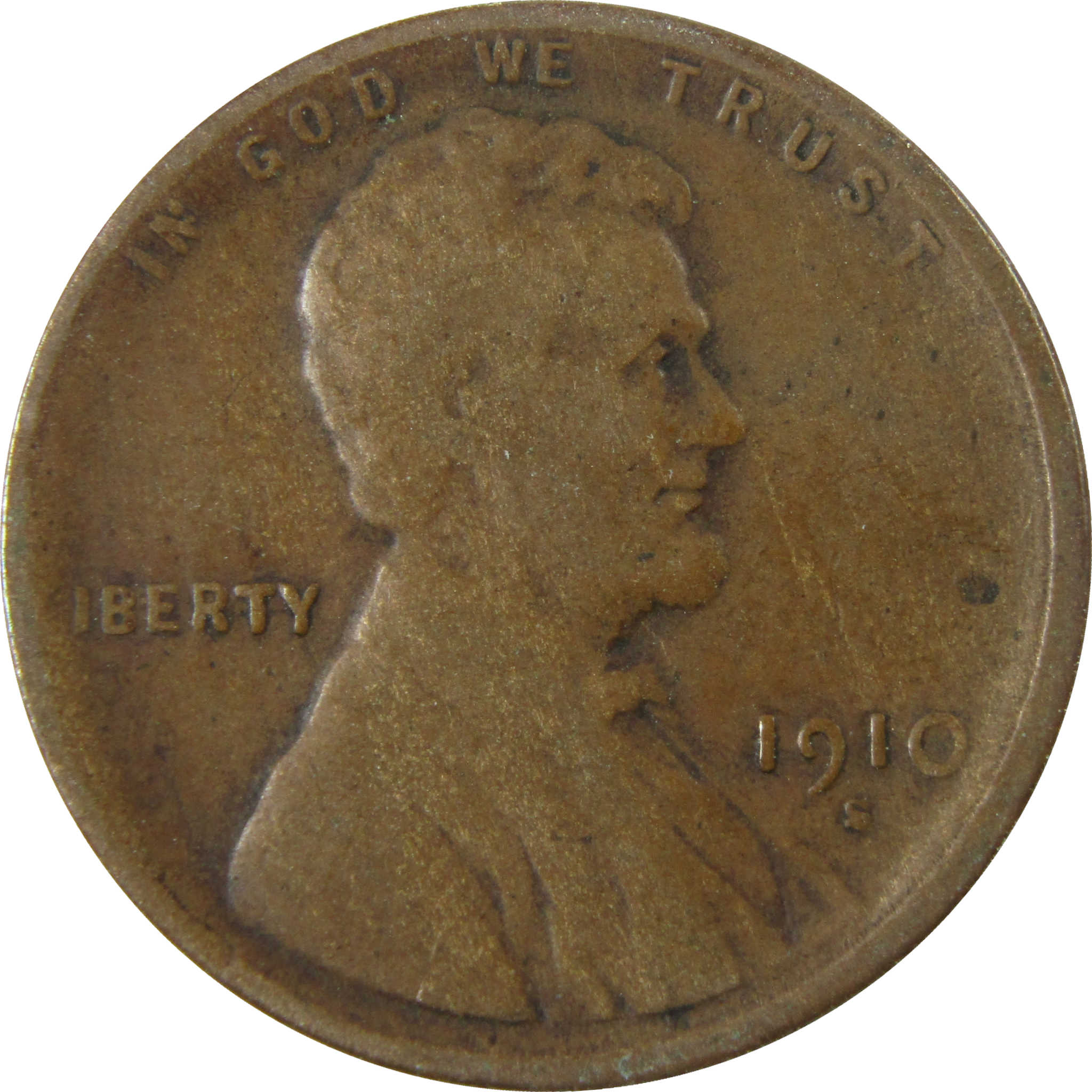 1910 S Lincoln Wheat Cent F Fine Penny 1c Coin Collectible SKU:I28136