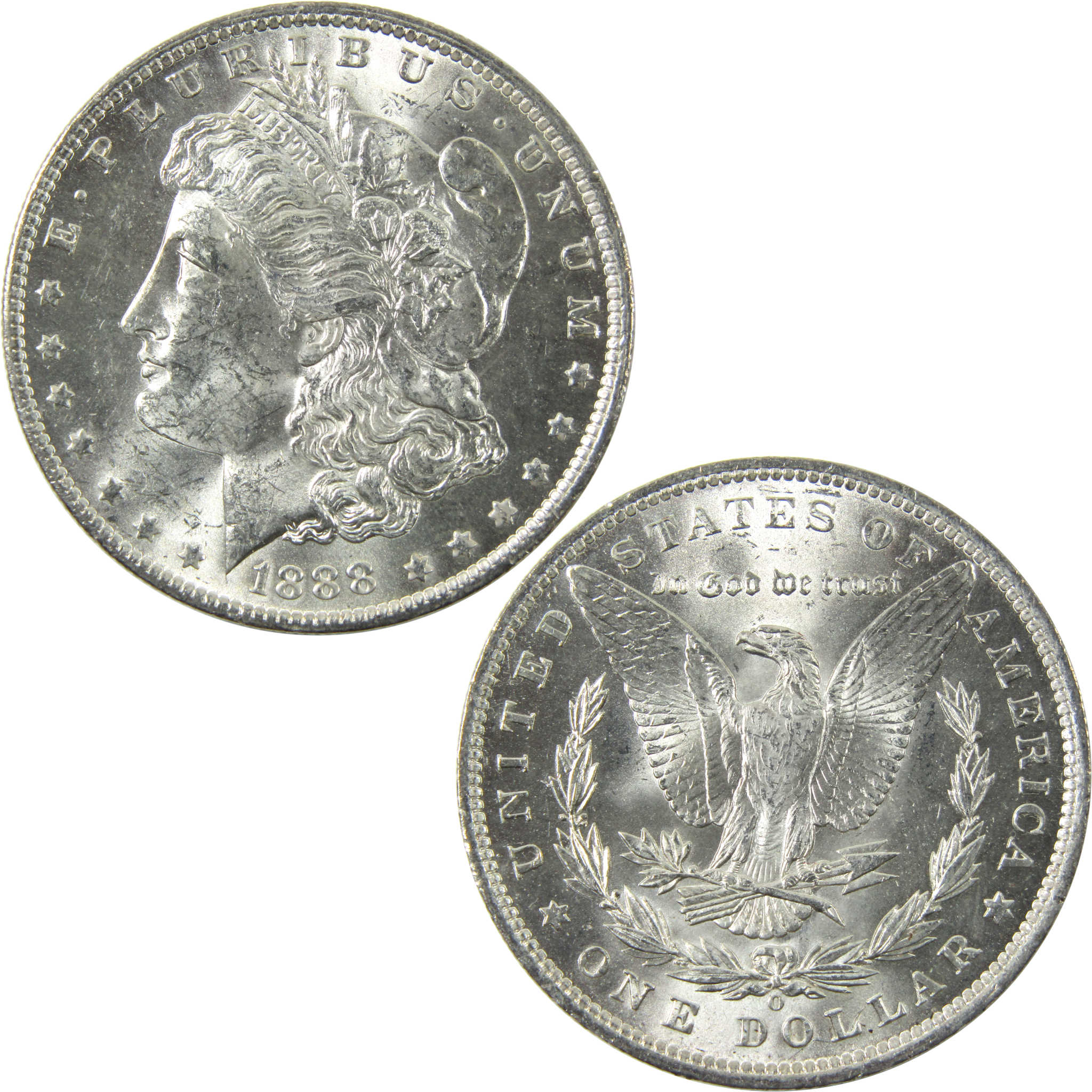 1888 O Morgan Dollar AU About Uncirculated Silver $1 Coin SKU:I14188 - Morgan coin - Morgan silver dollar - Morgan silver dollar for sale - Profile Coins &amp; Collectibles