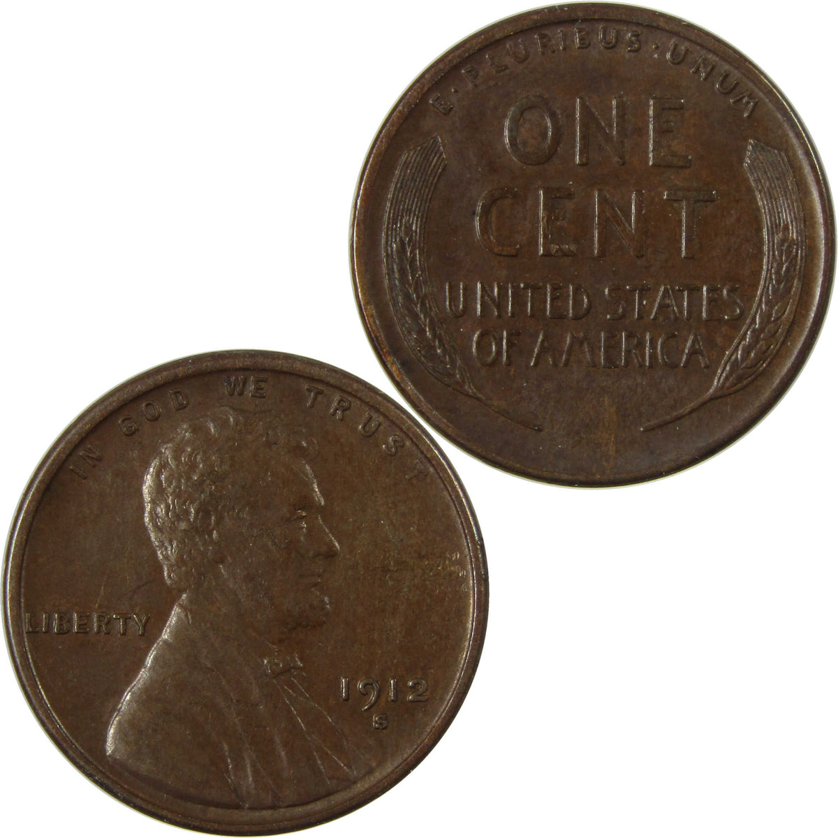 1912 S Lincoln Wheat Cent AU About Uncirculated Details SKU:I28247