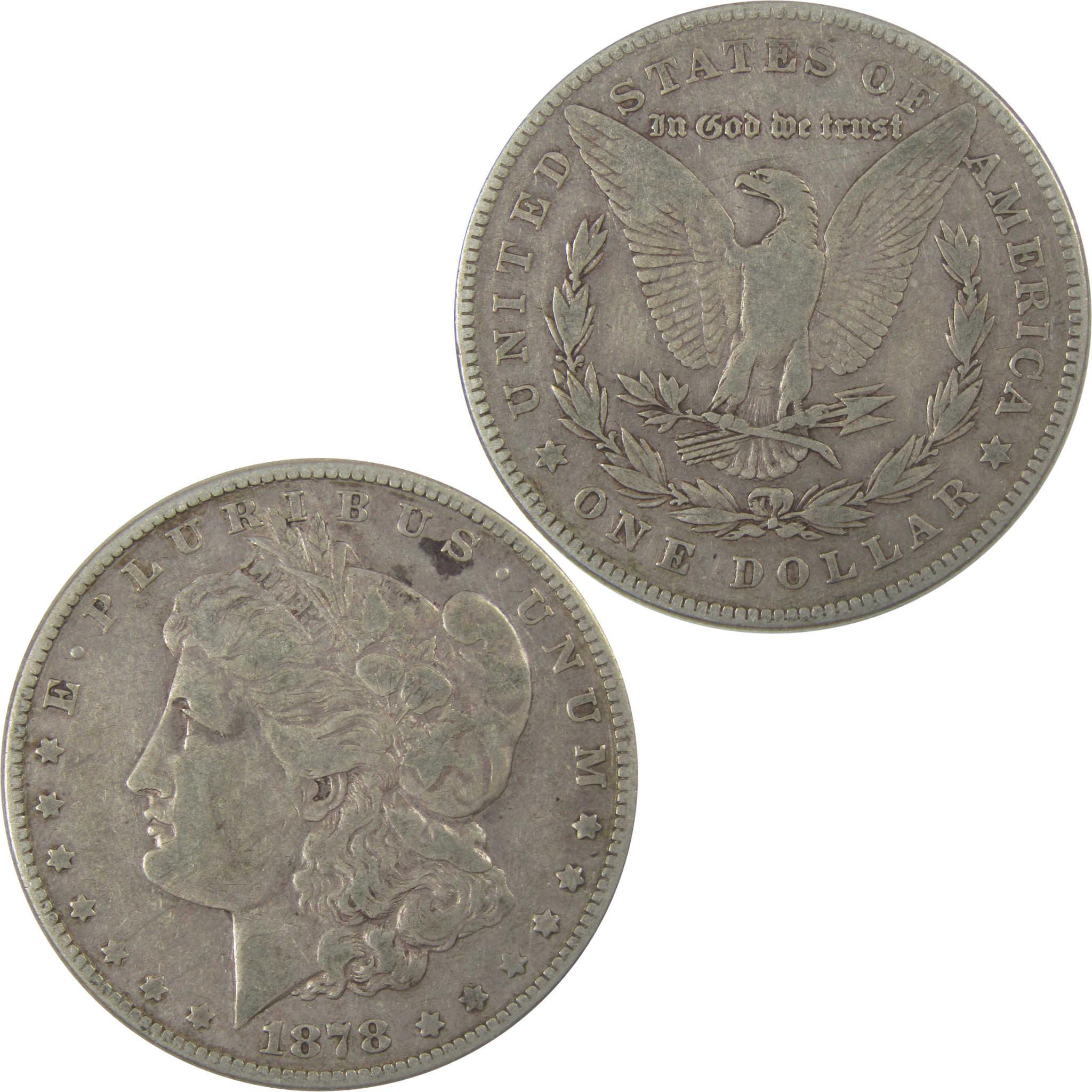 1878 7/8TF Weak Morgan Silver Dollar F Fine $1 Coin SKU:I23955 - Morgan coin - Morgan silver dollar - Morgan silver dollar for sale - Profile Coins &amp; Collectibles