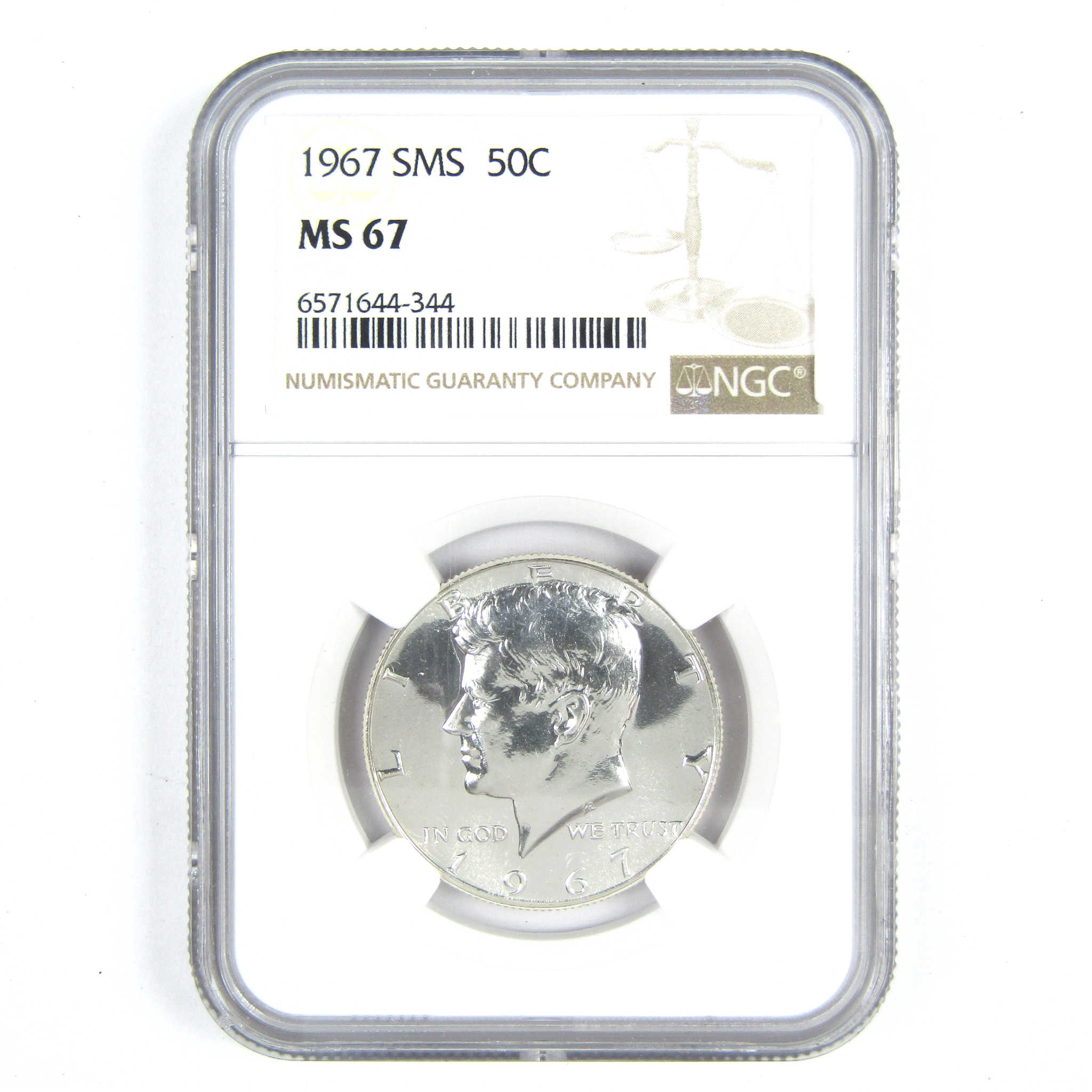 1967 SMS Kennedy Half Dollar MS 67 NGC Silver Clad 50c SKU:CPC8622