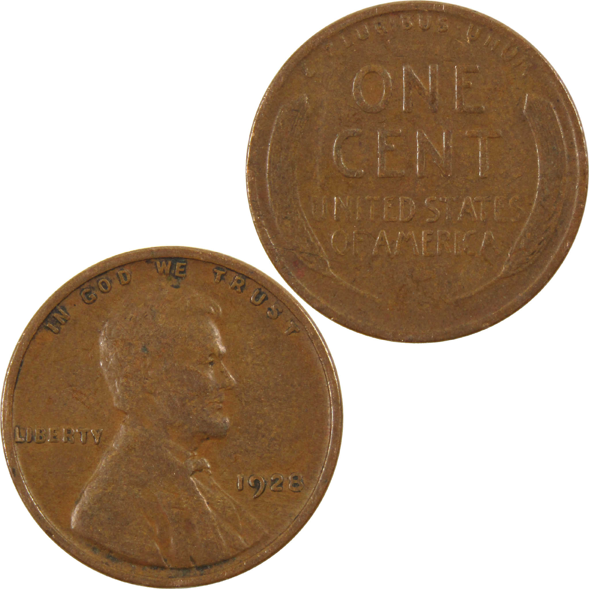 1928 Lincoln Wheat Cent F Fine Penny 1c Coin