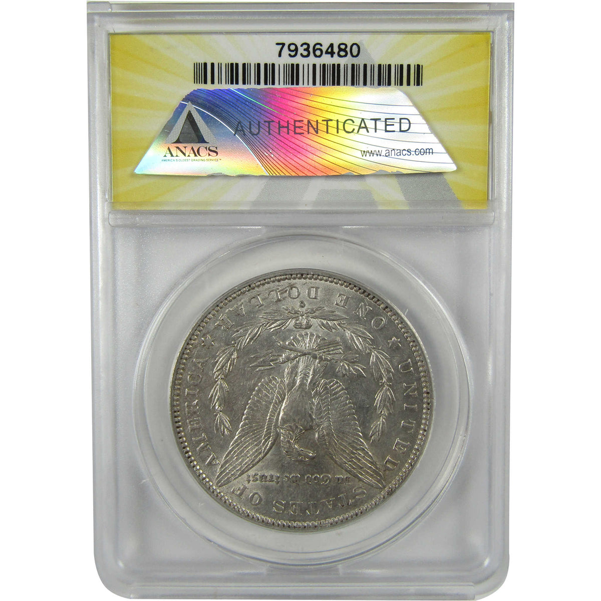 1880 O Morgan Silver Dollar AU 50 Details ANACS $1 Coin SKU:I28563