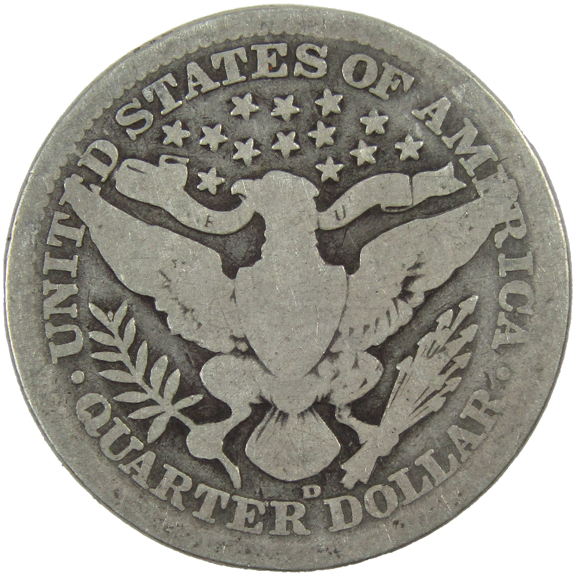 1909 D Barber Quarter G Good Silver 25c Coin SKU:I12714
