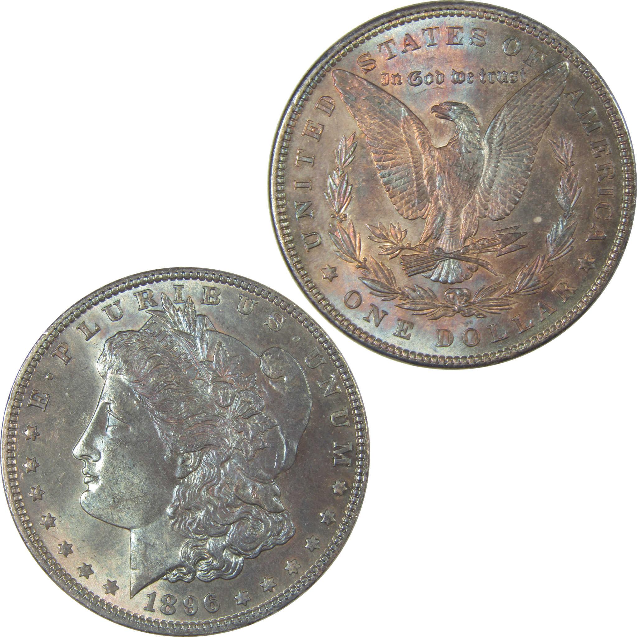1896 Morgan Dollar Uncirculated Silver $1 Coin Toned SKU:CPC1003