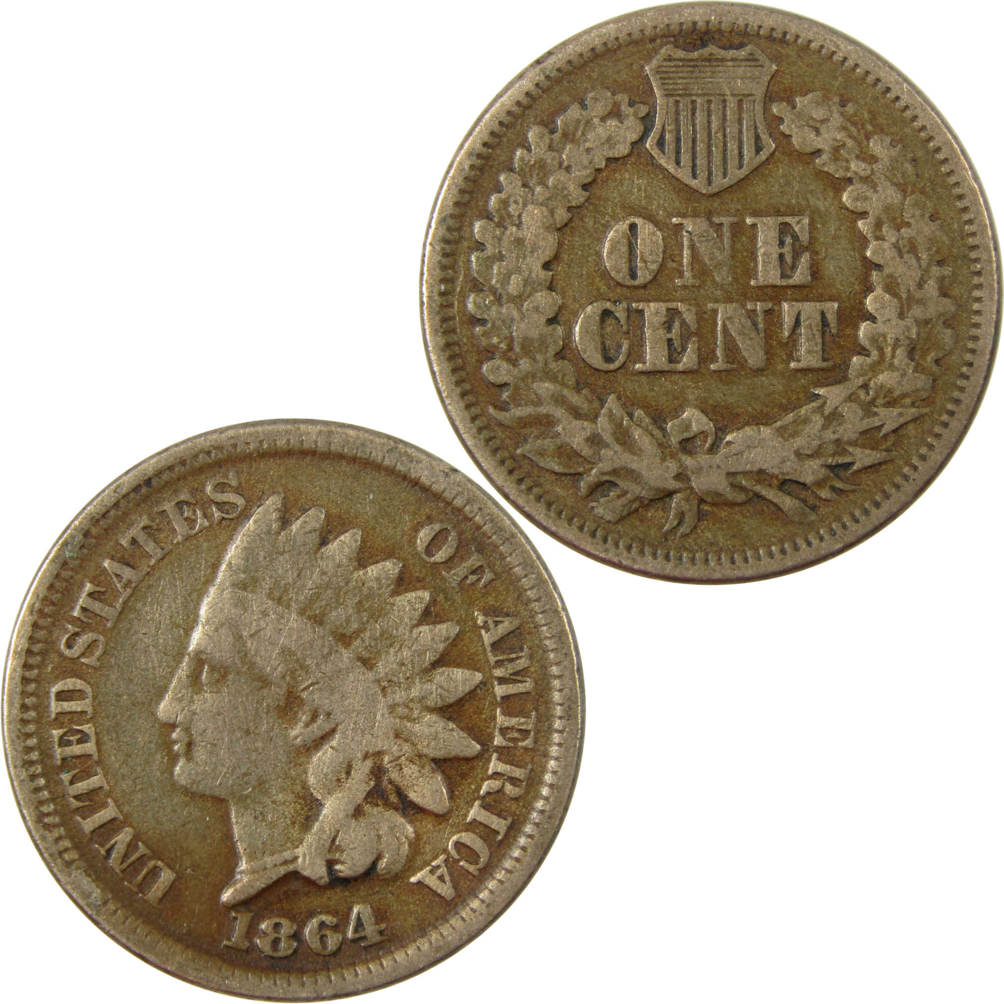 1864 Indian Head Copper-Nickel Cent G Good Details Penny SKU:CP1217