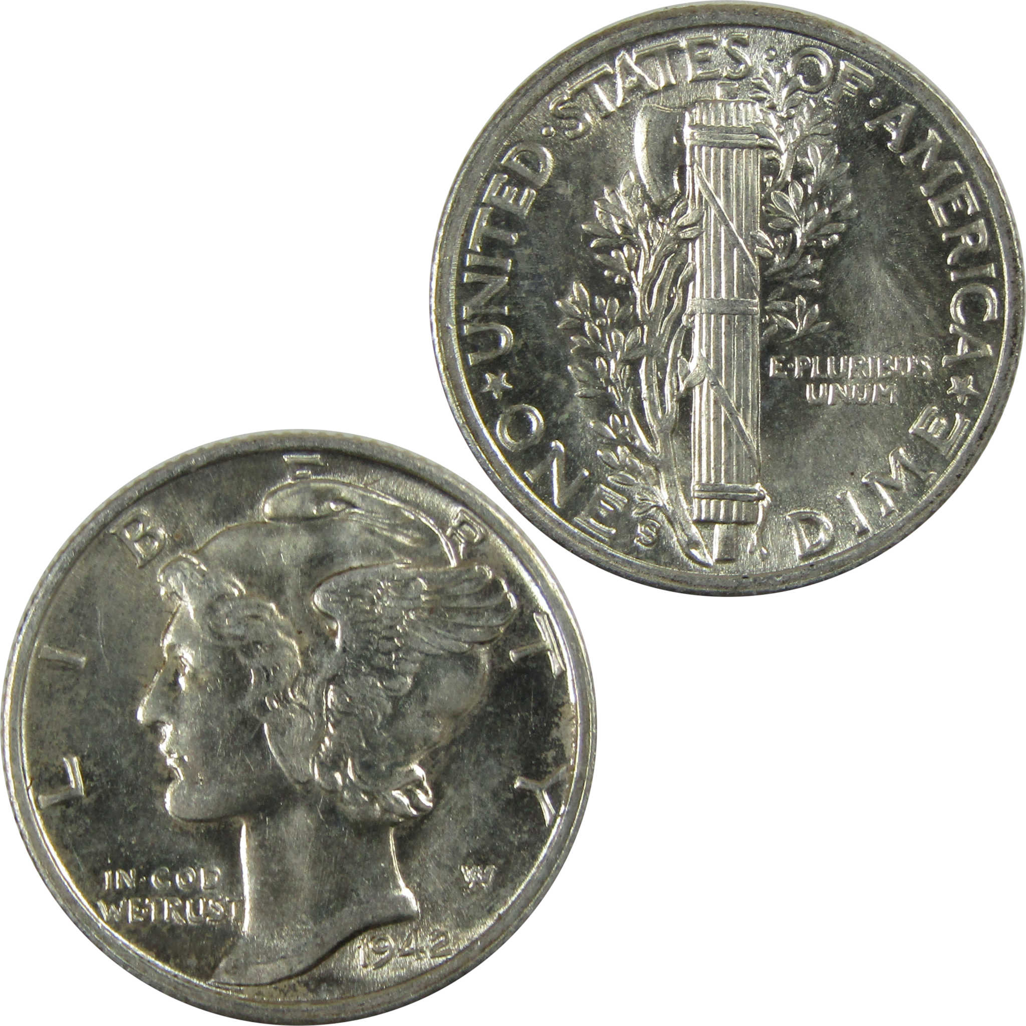 1942 S Mercury Silver Dime AU About Uncirculated 10c Coin SKU:CP346