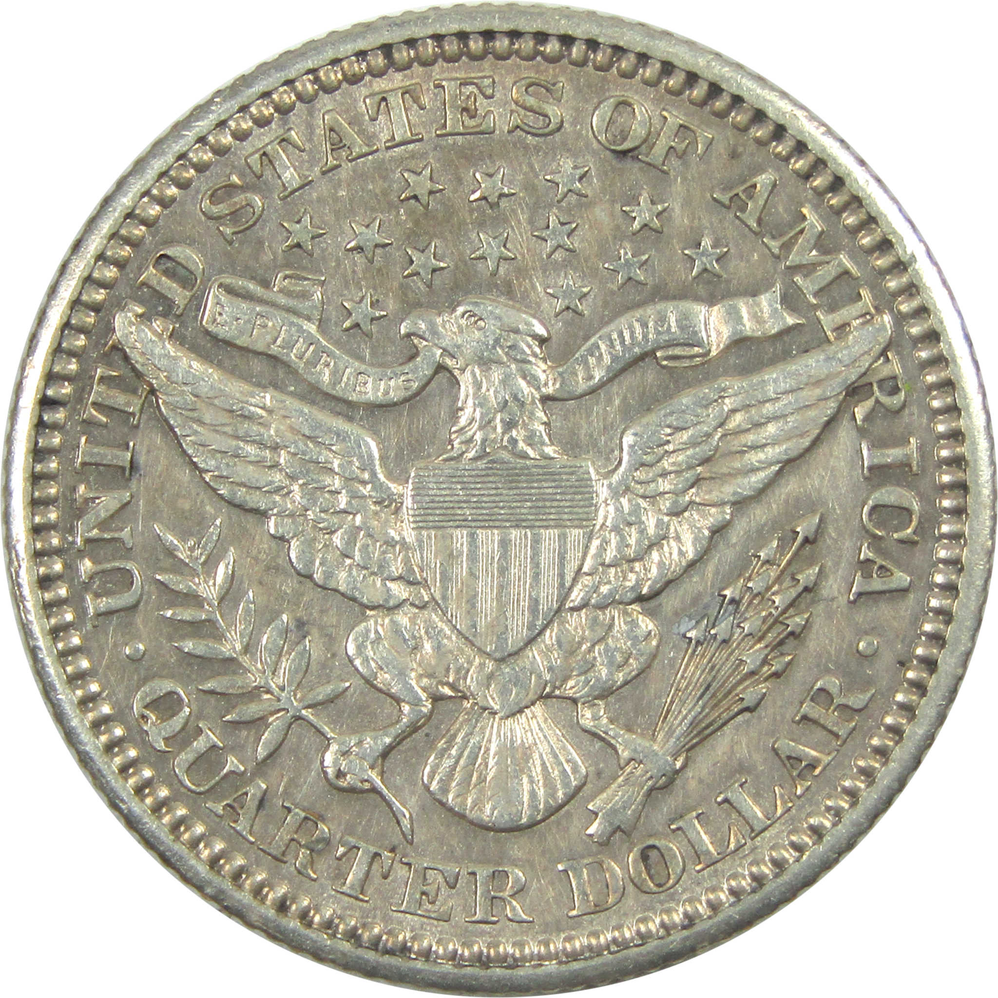 1909 Barber Quarter AU About Uncirculated Silver 25c Coin SKU:I15345