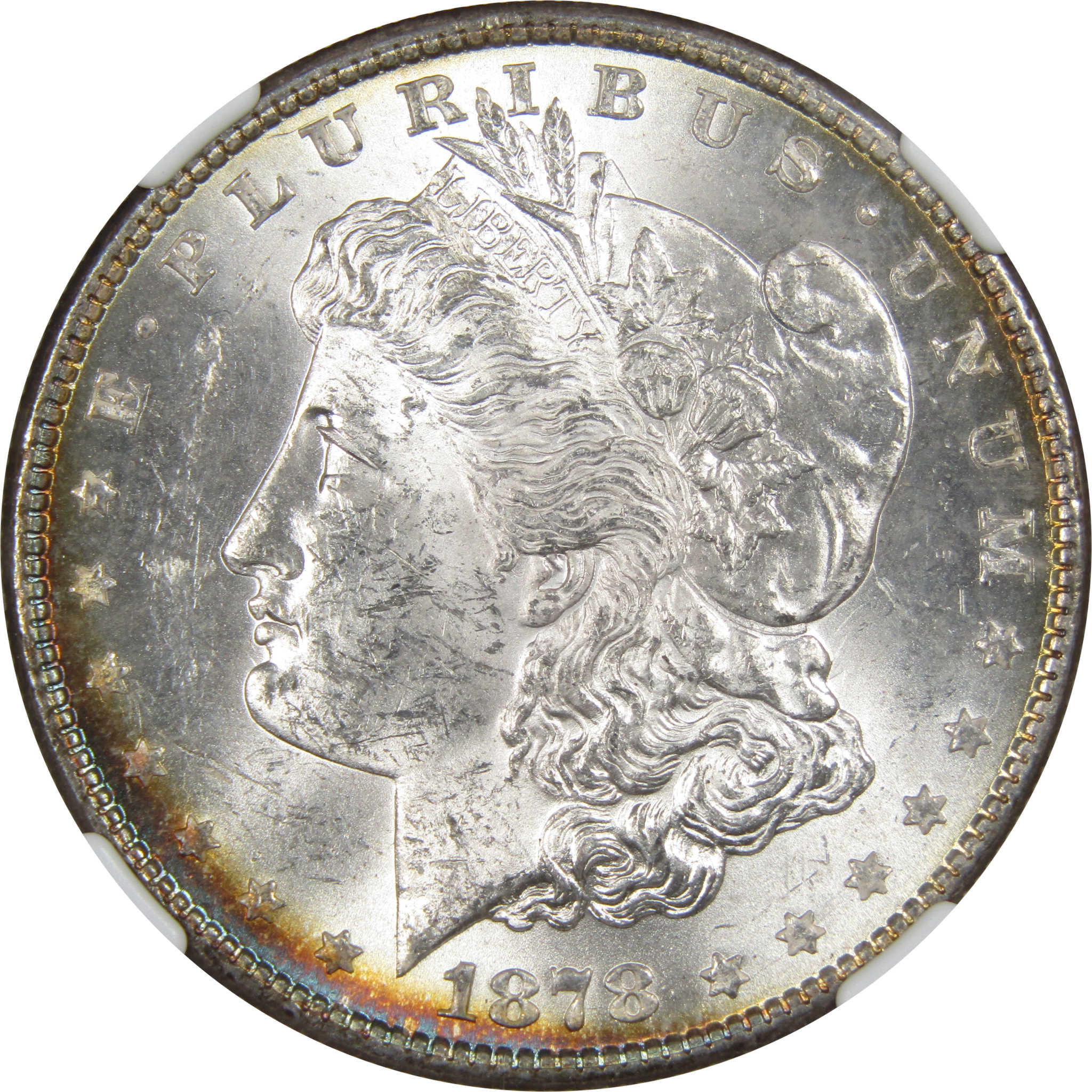 1878 8TF Morgan Dollar MS 61 NGC Silver Uncirculated Toned SKU:I369