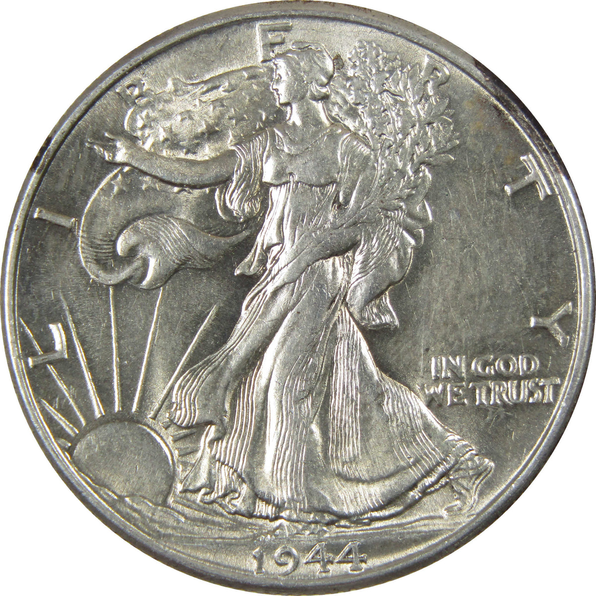 1944 Liberty Walking Silver 50c Borderline Uncirculated SKU:I28646