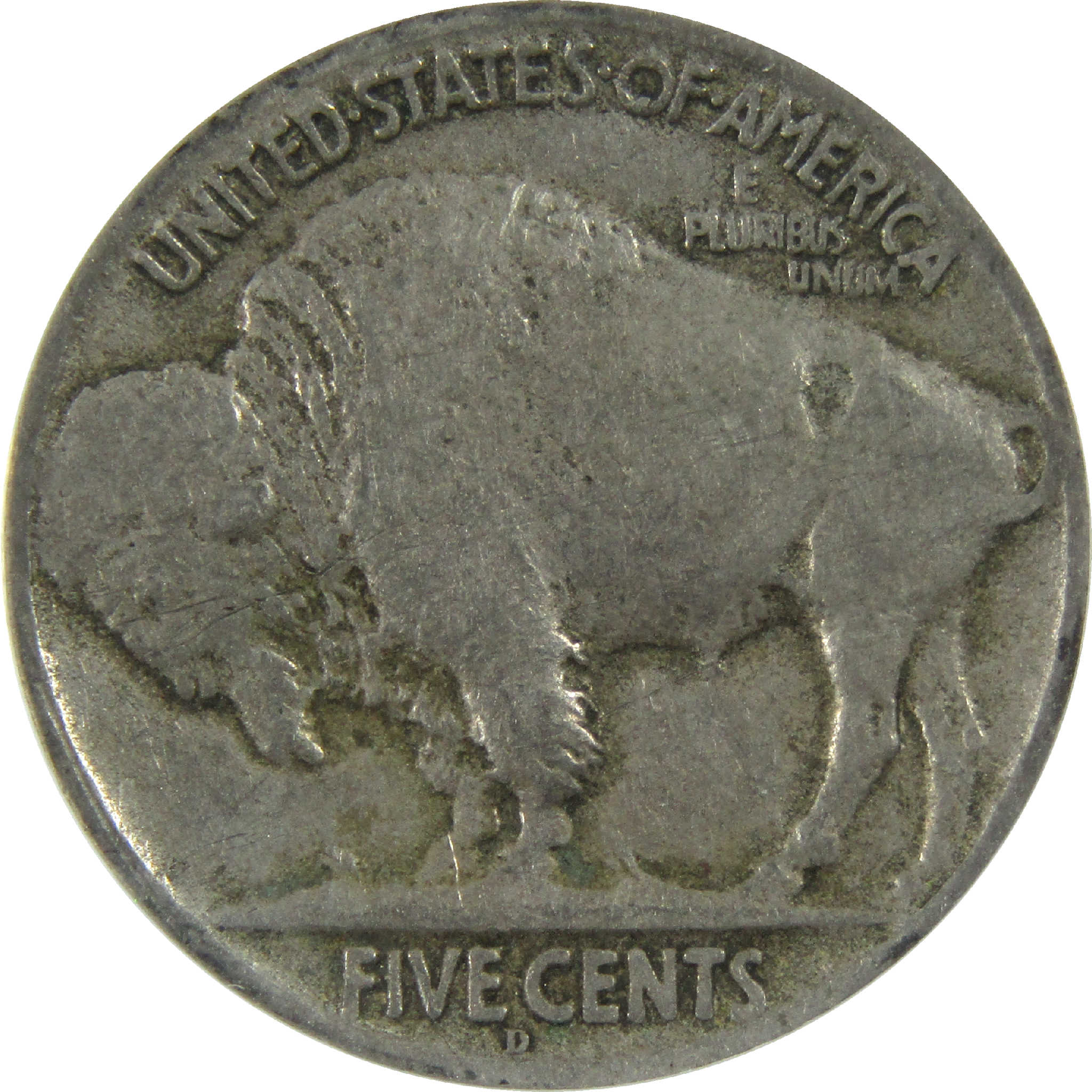 1918 D Indian Head Buffalo Nickel F 12 Details ANACS 5c SKU:I11897