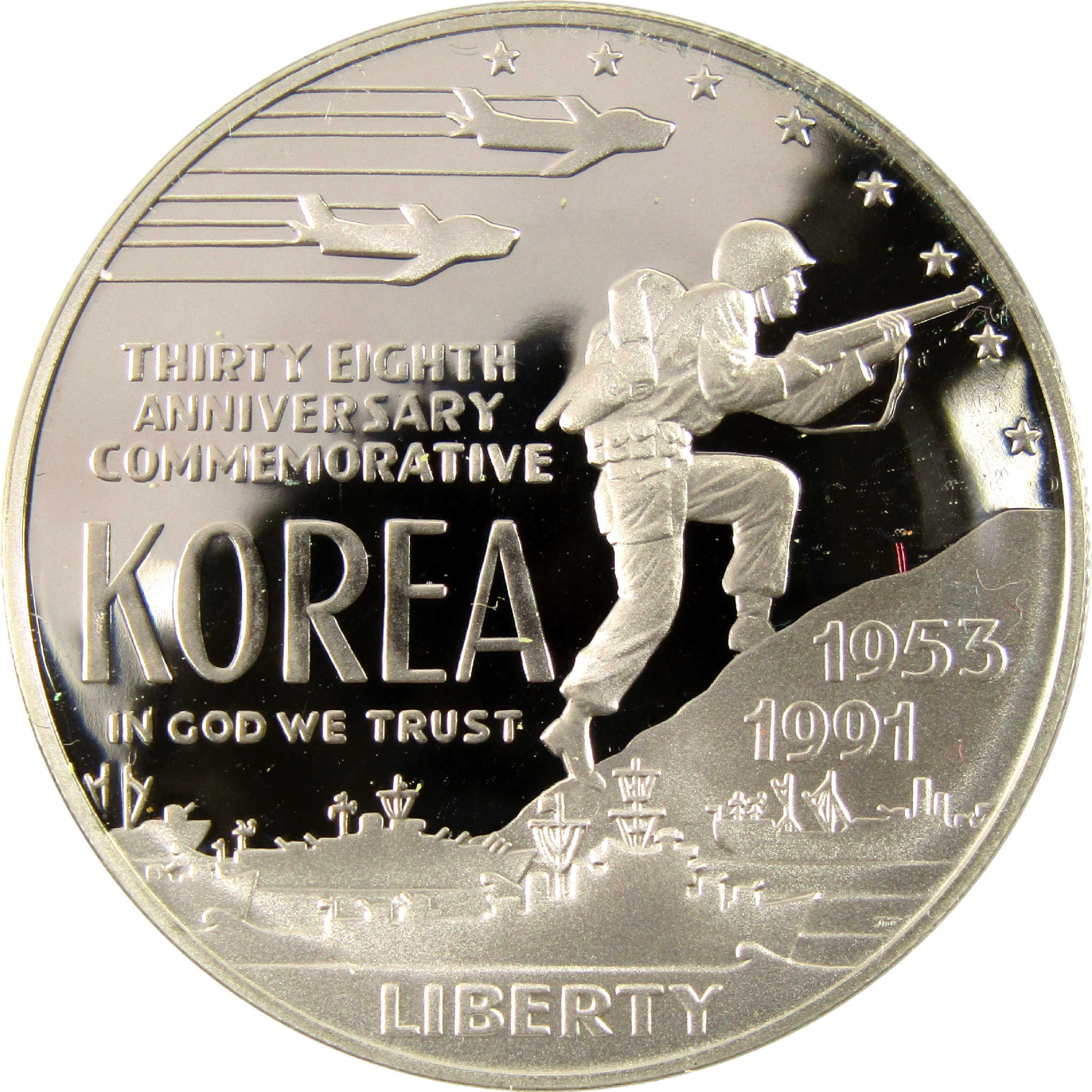 Korean War Memorial 1991 P Silver $1 Proof Coin OGP COA SKU:CPC6419