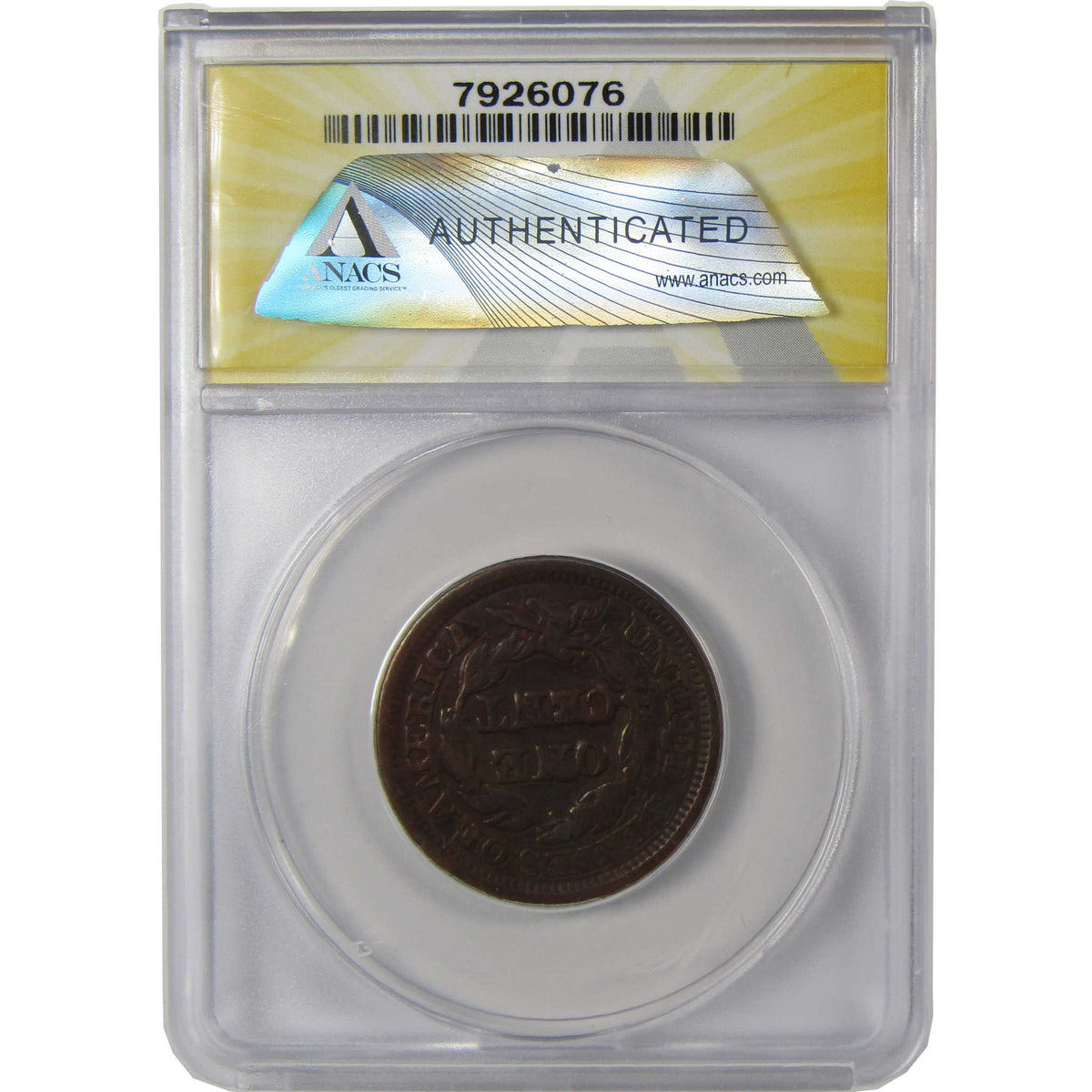 1849 Braided Hair Copper Large Cent F 15 ANACS 1c Coin SKU:I28764