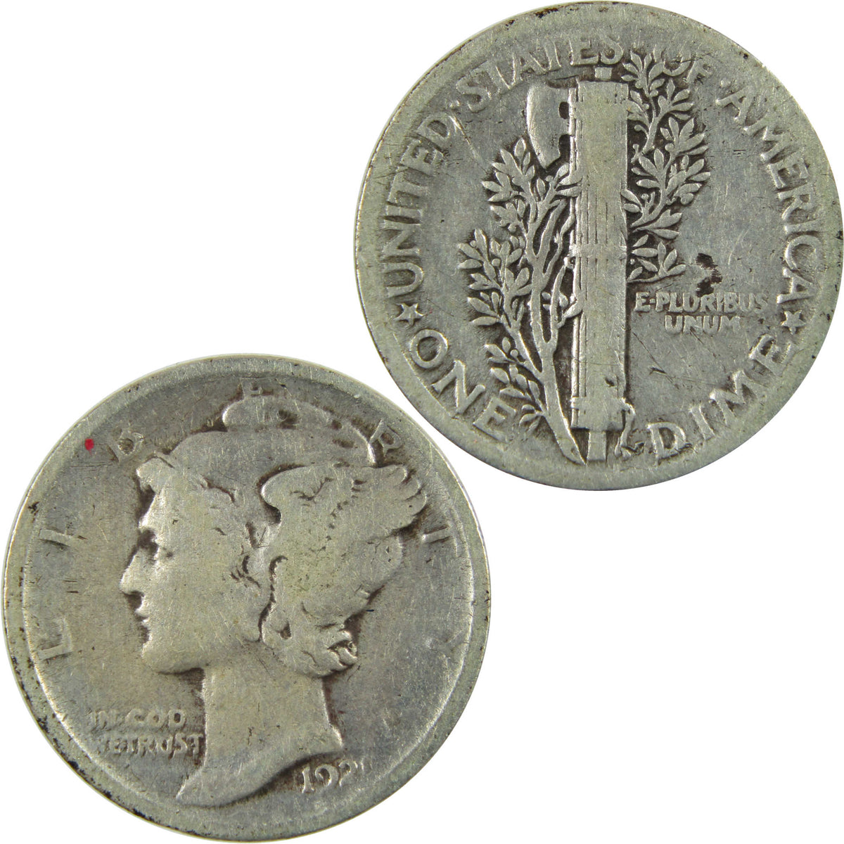 1921 Mercury Silver Dime VG Very Good Details 10c Coin SKU:CP1769