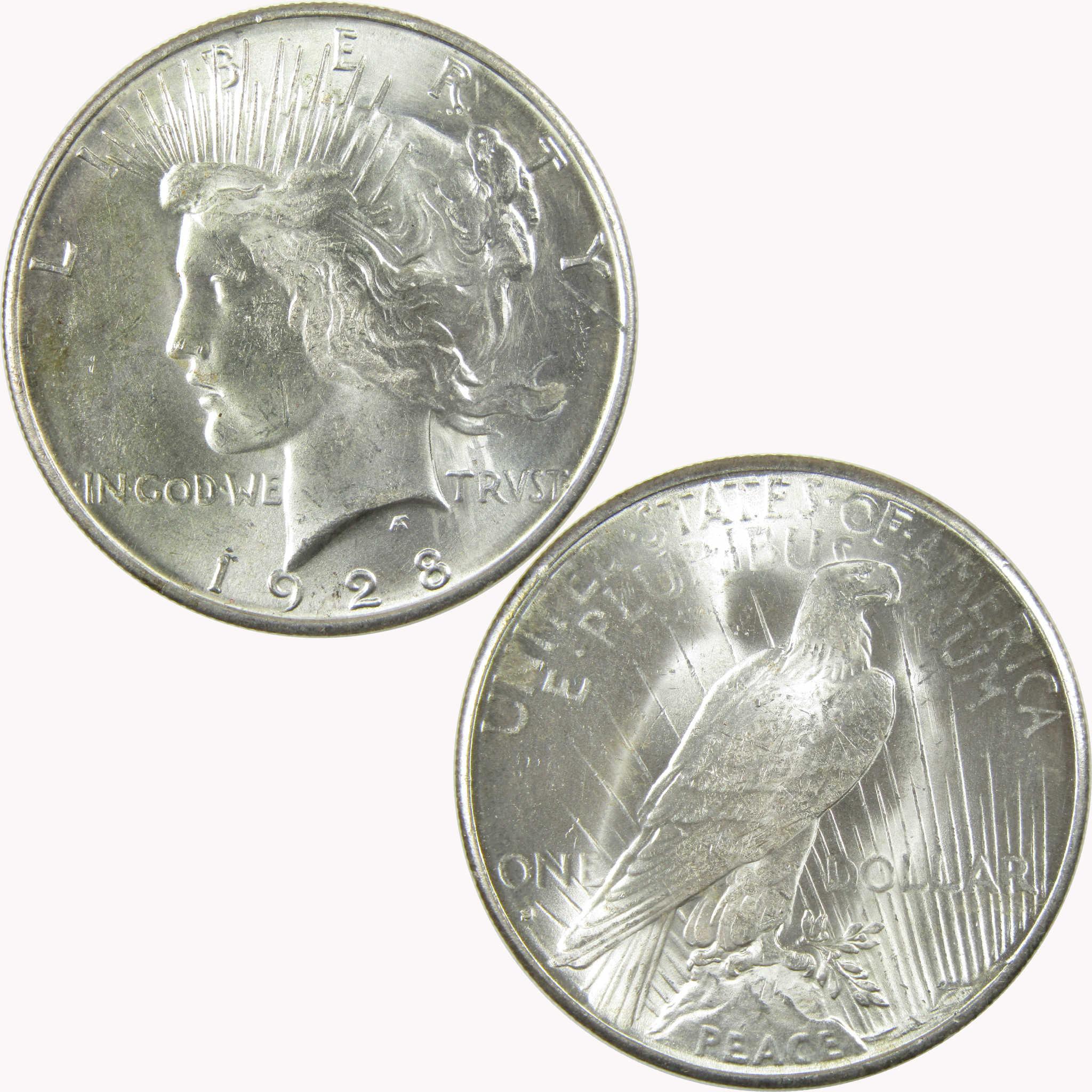 1928 S Peace Silver Dollar Uncirculated Mint State $1 Coin Collectible