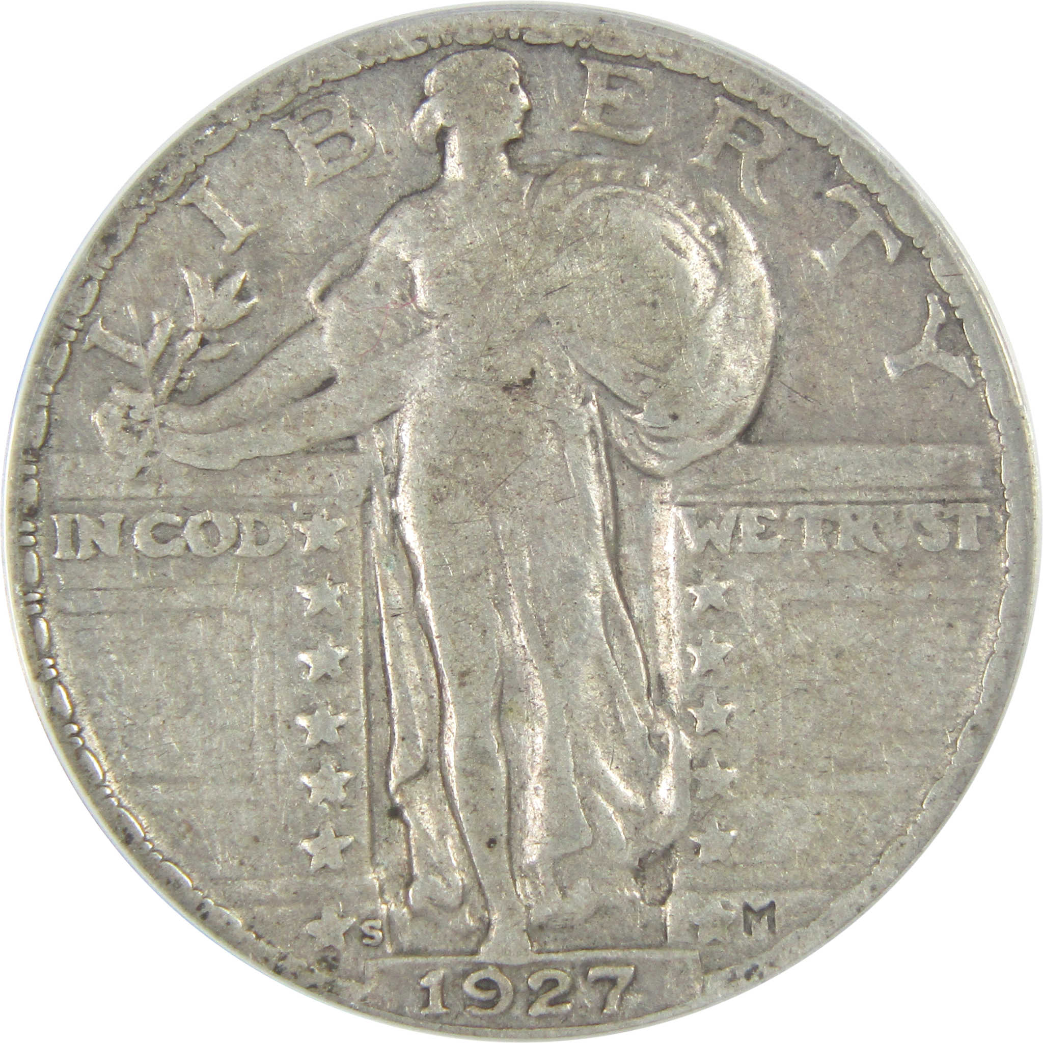 1927 S Standing Liberty Quarter F 12 ANACS Silver 25c Coin SKU:I16317