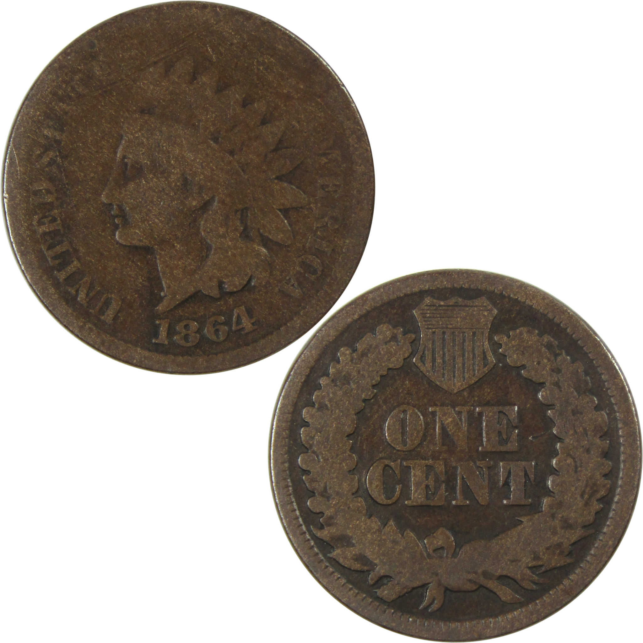 1864 L Indian Head Cent G Good Details Penny 1c Coin SKU:I13670