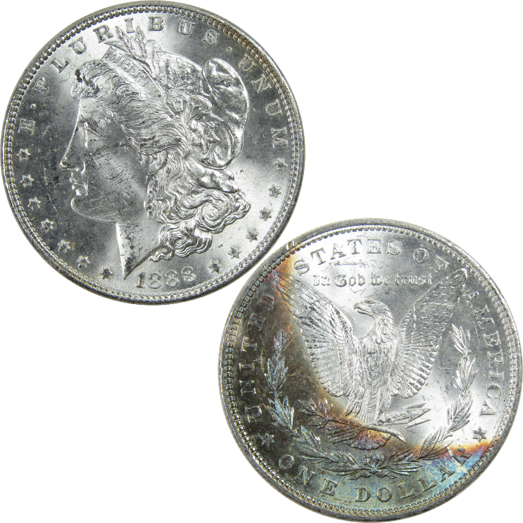 1888 Morgan Dollar Uncirculated Silver $1 Coin Toned SKU:I13206