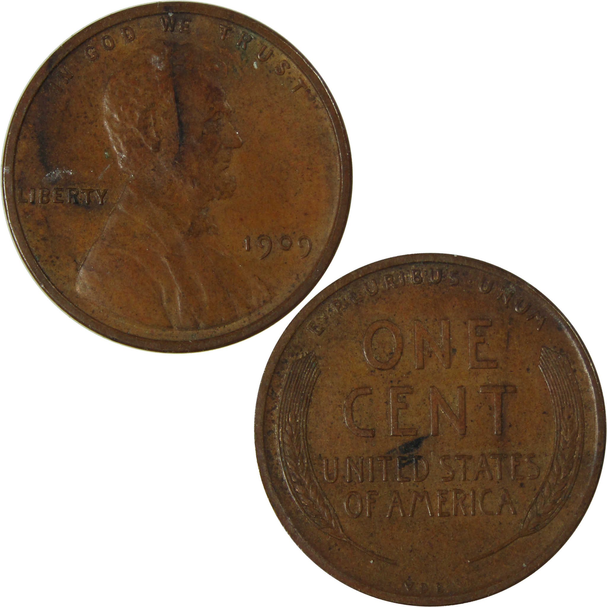 1909 VDB Lincoln Wheat Cent XF EF Extremely Fine Penny SKU:I26747