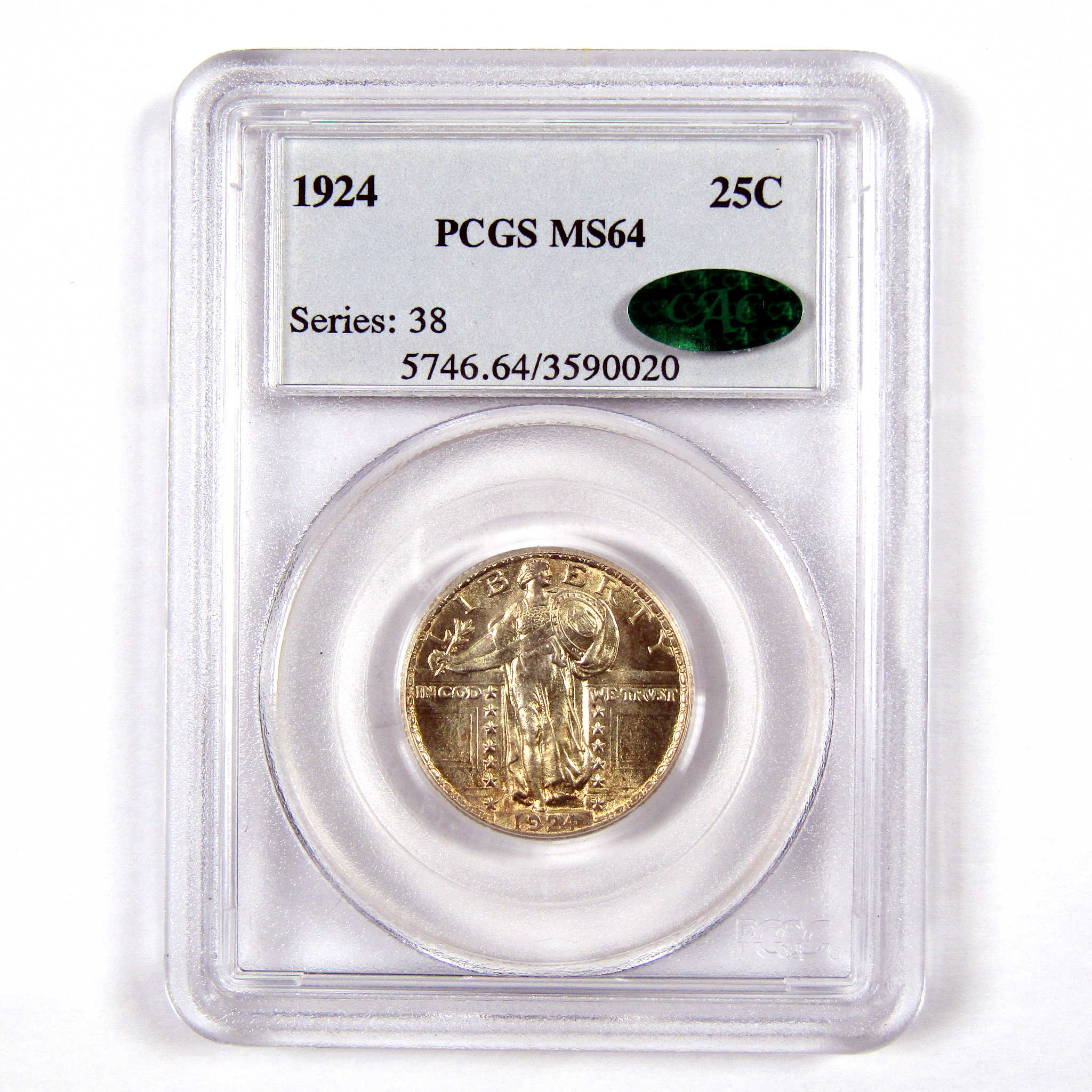 1924 Standing Liberty Quarter MS 64 PCGS 90% Silver 25c Unc SKU:I9214