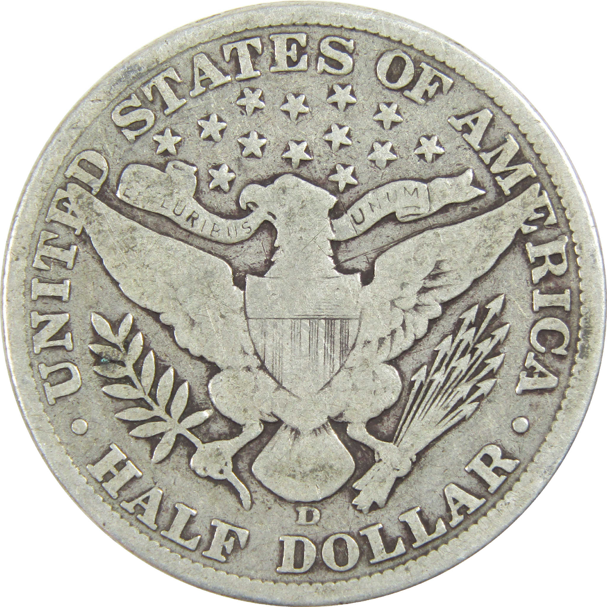 1907 D Barber Half Dollar G Good Silver 50c Coin SKU:I13551