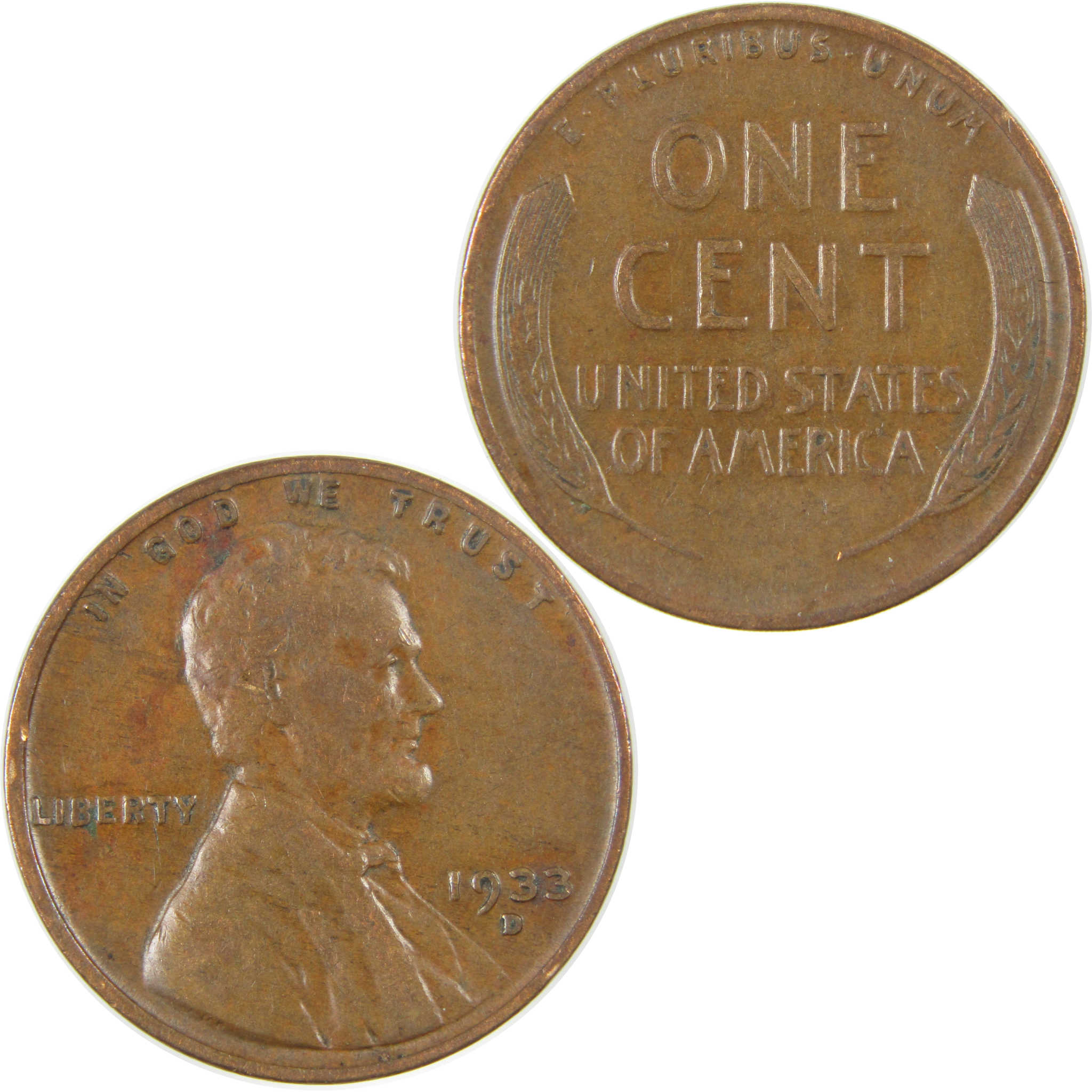 1933 D Lincoln Wheat Cent VF Very Fine Penny 1c Coin SKU:I27286