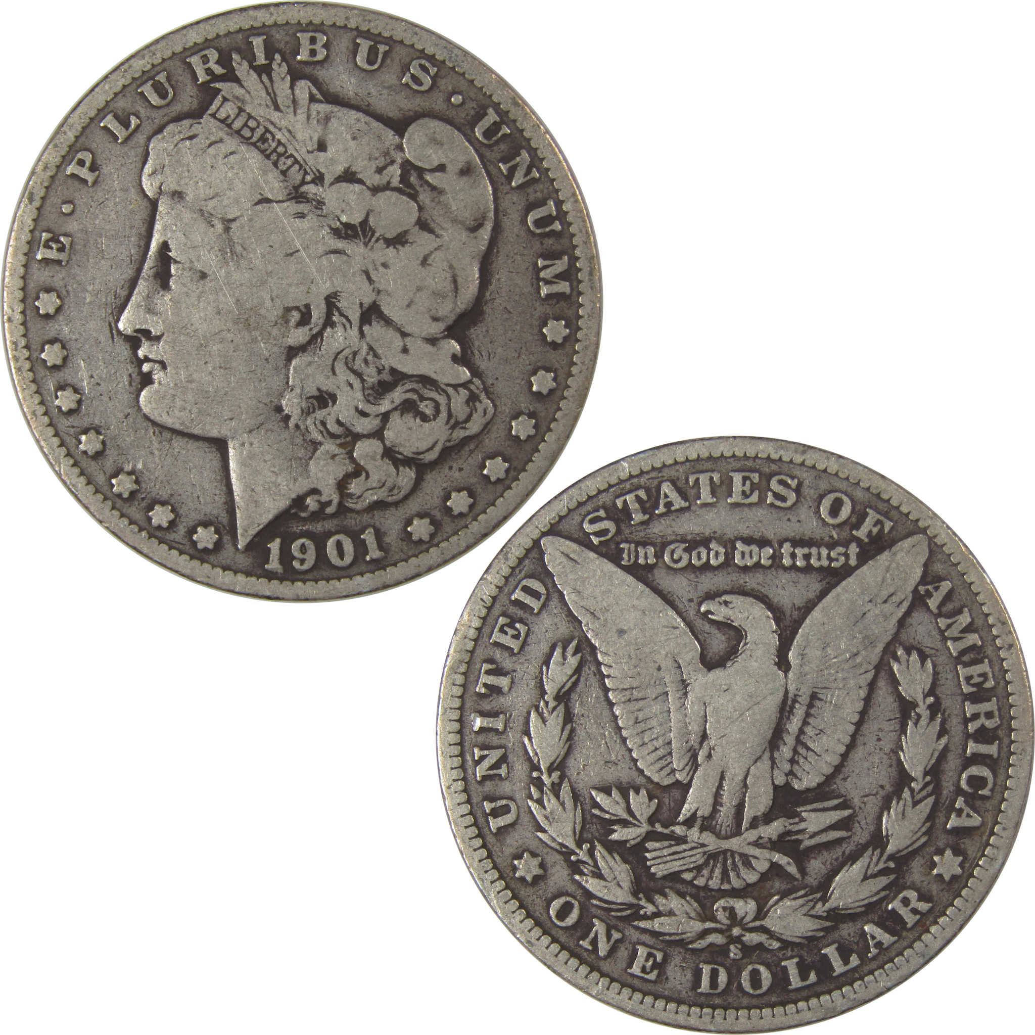 1901 S Morgan Dollar VG Very Good Silver $1 Coin SKU:I22814 - Morgan coin - Morgan silver dollar - Morgan silver dollar for sale - Profile Coins &amp; Collectibles