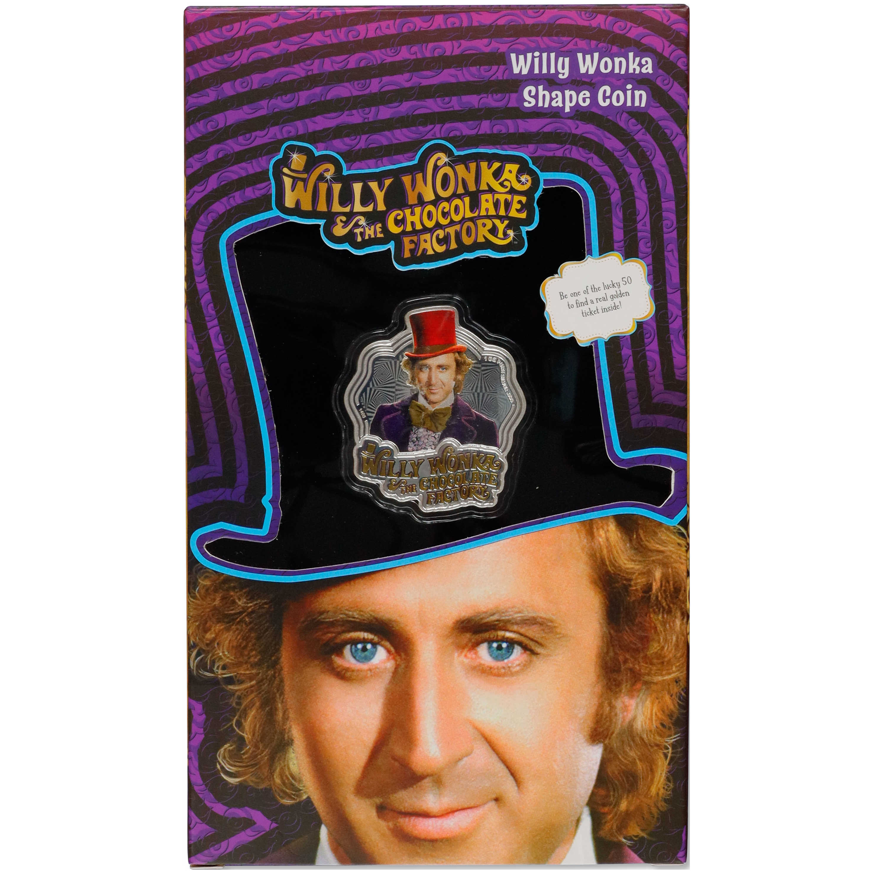 Willy Wonka Shaped 1 oz .999 Silver Proof $5 Coin 2024 Samoa COA