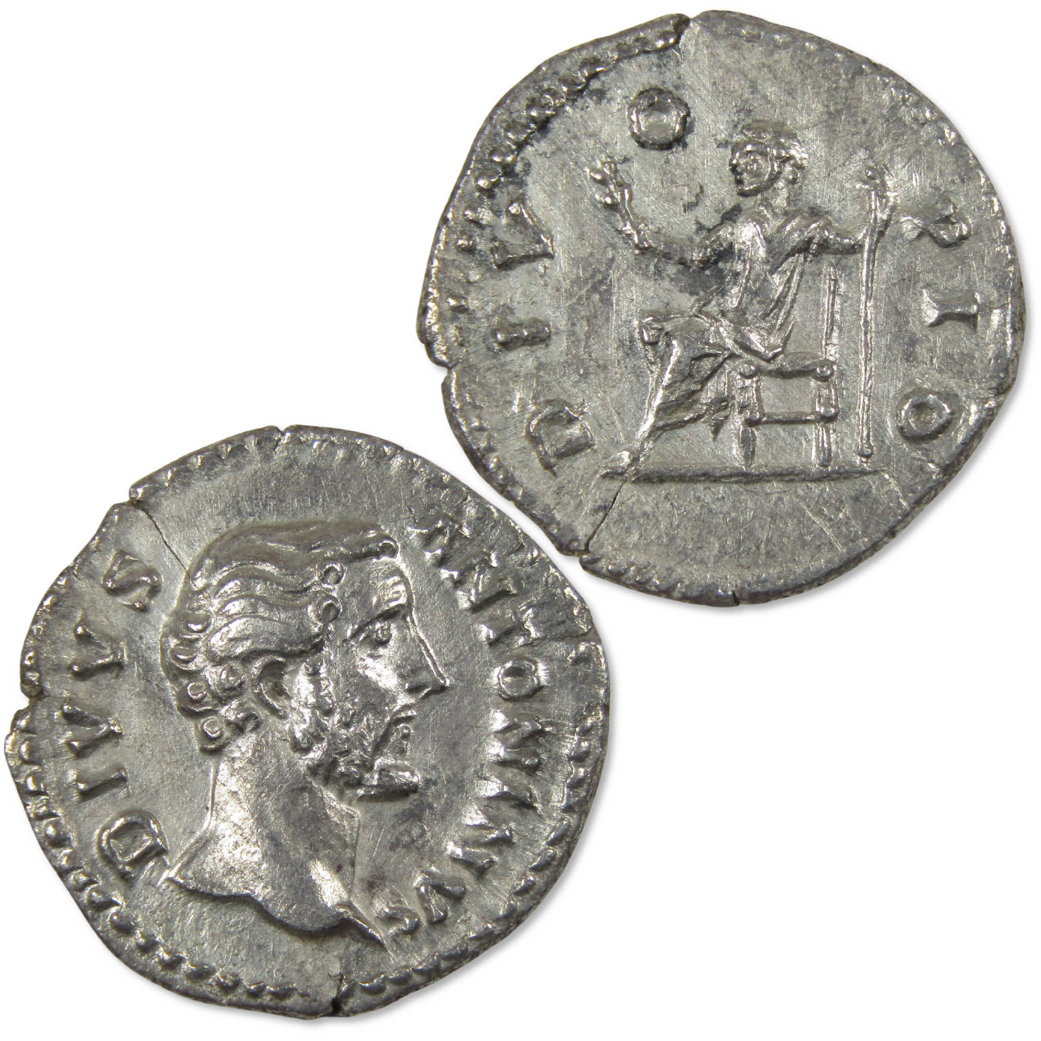 138-161 AD Antoninus Pius Roman Empire Silver Denarius VF Ancient Coin