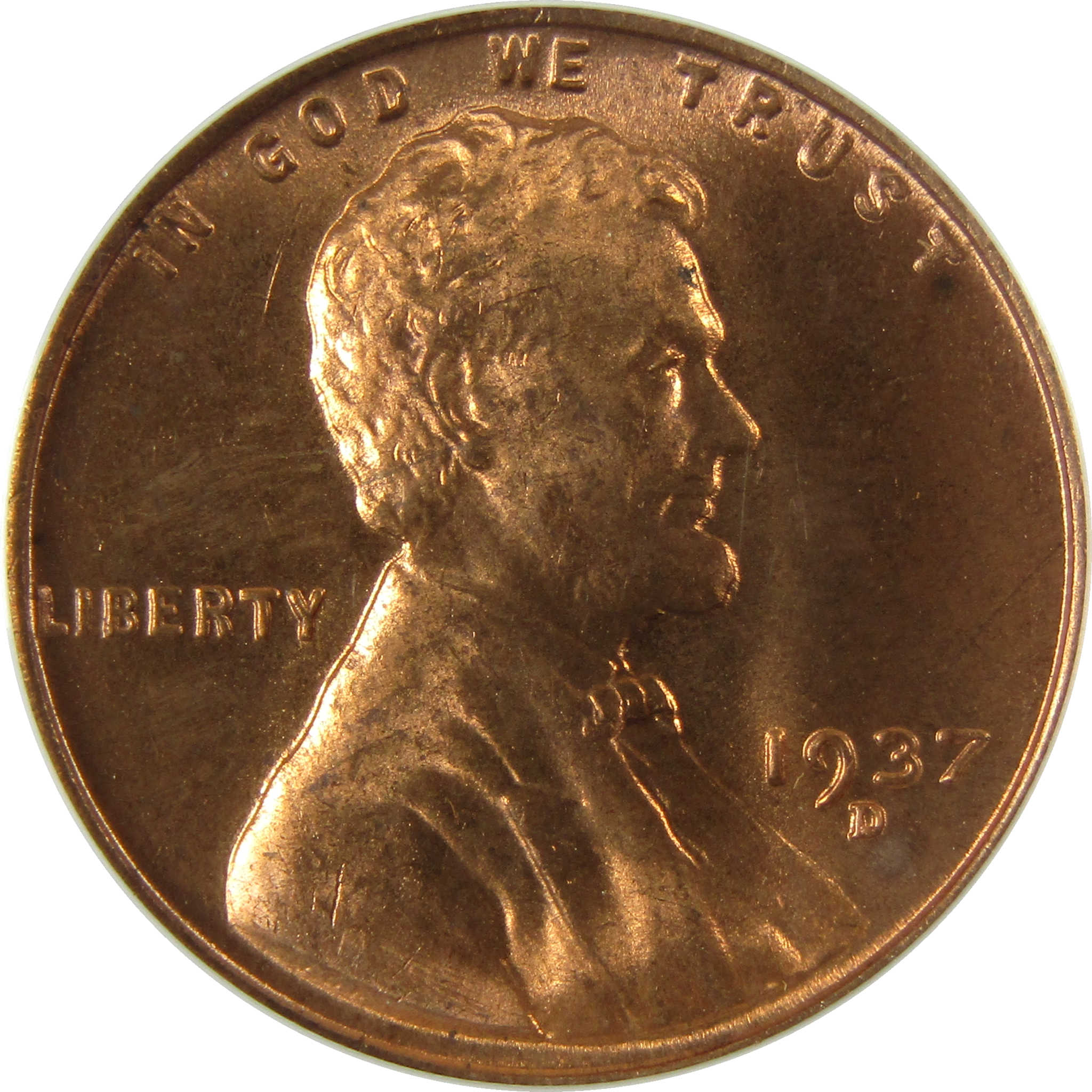 1937 D Lincoln Wheat Cent MS 64 RD ANACS Penny 1c Coin SKU:I28432