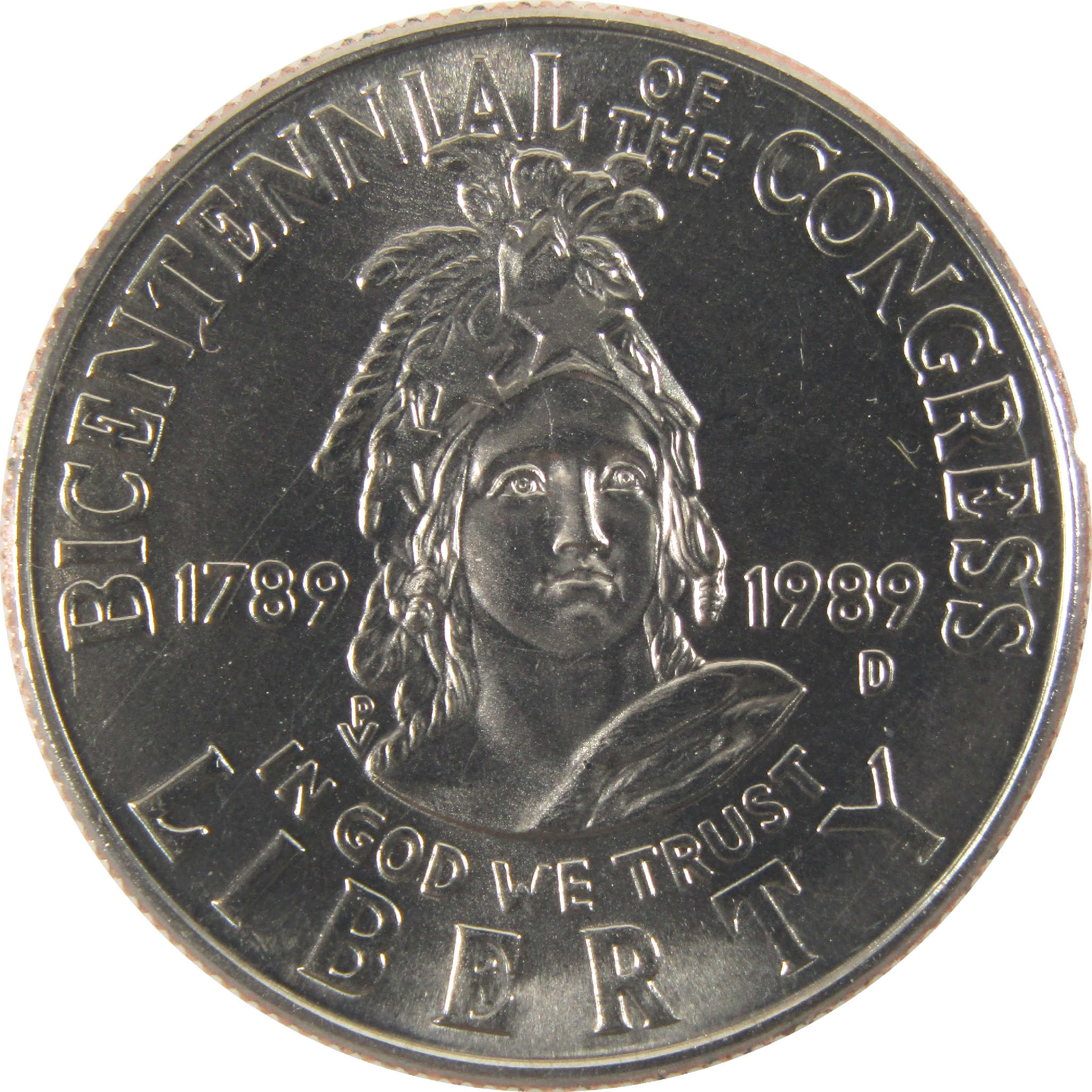 Congress Bicentennial Half Dollar 1989 D Unc Clad OGP COA SKU:CPC6325