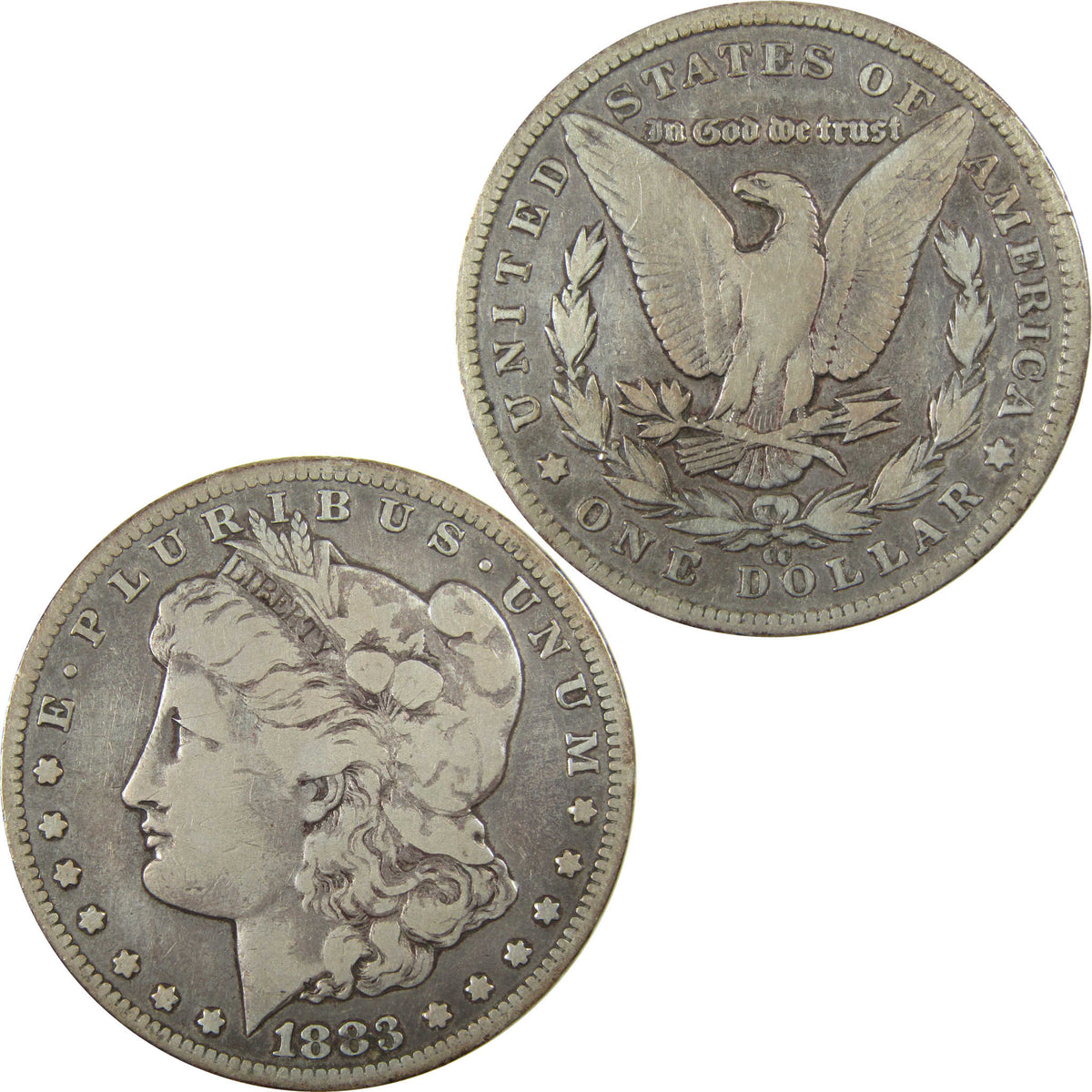 1883 CC Morgan Silver Dollar F Fine Details $1 Coin SKU:CP1716