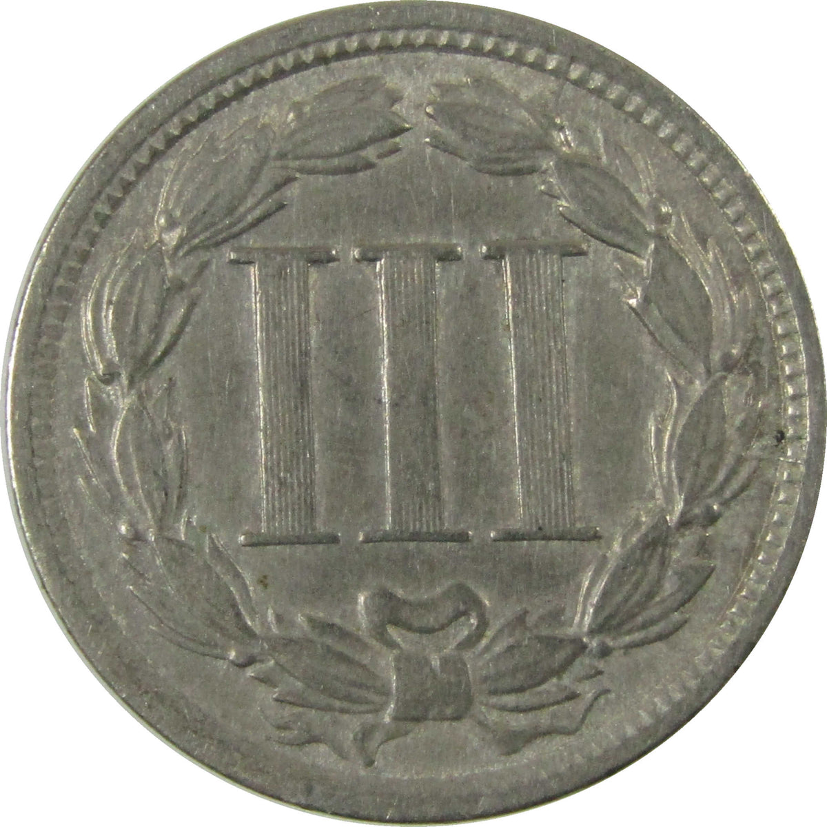 1865 Nickel Three Cent Piece VF Very Fine 3c Coin SKU:I28500