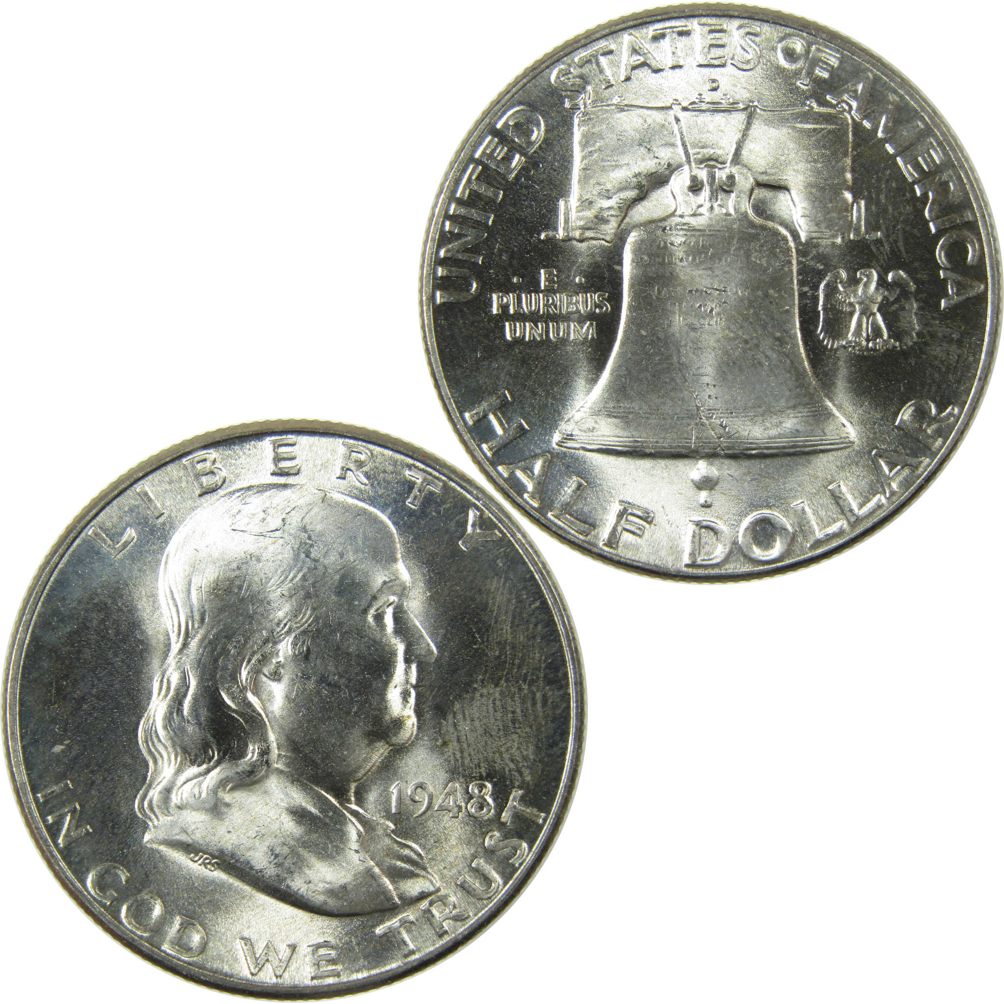 1948 D Franklin Silver Half Dollar Uncirculated Mint State SKU:I27832