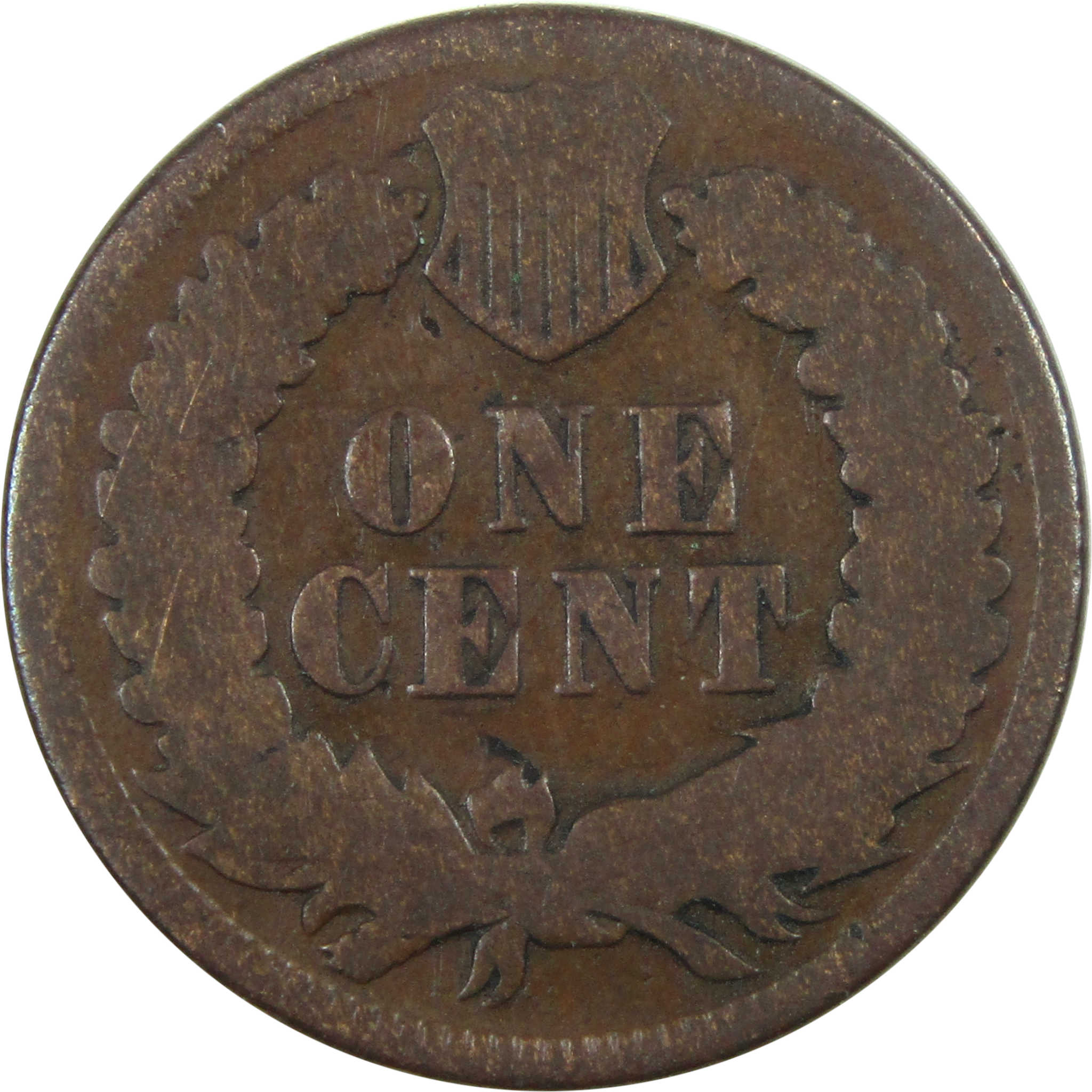 1873 Open 3 Indian Head Cent G Good Penny 1c Coin SKU:I14353