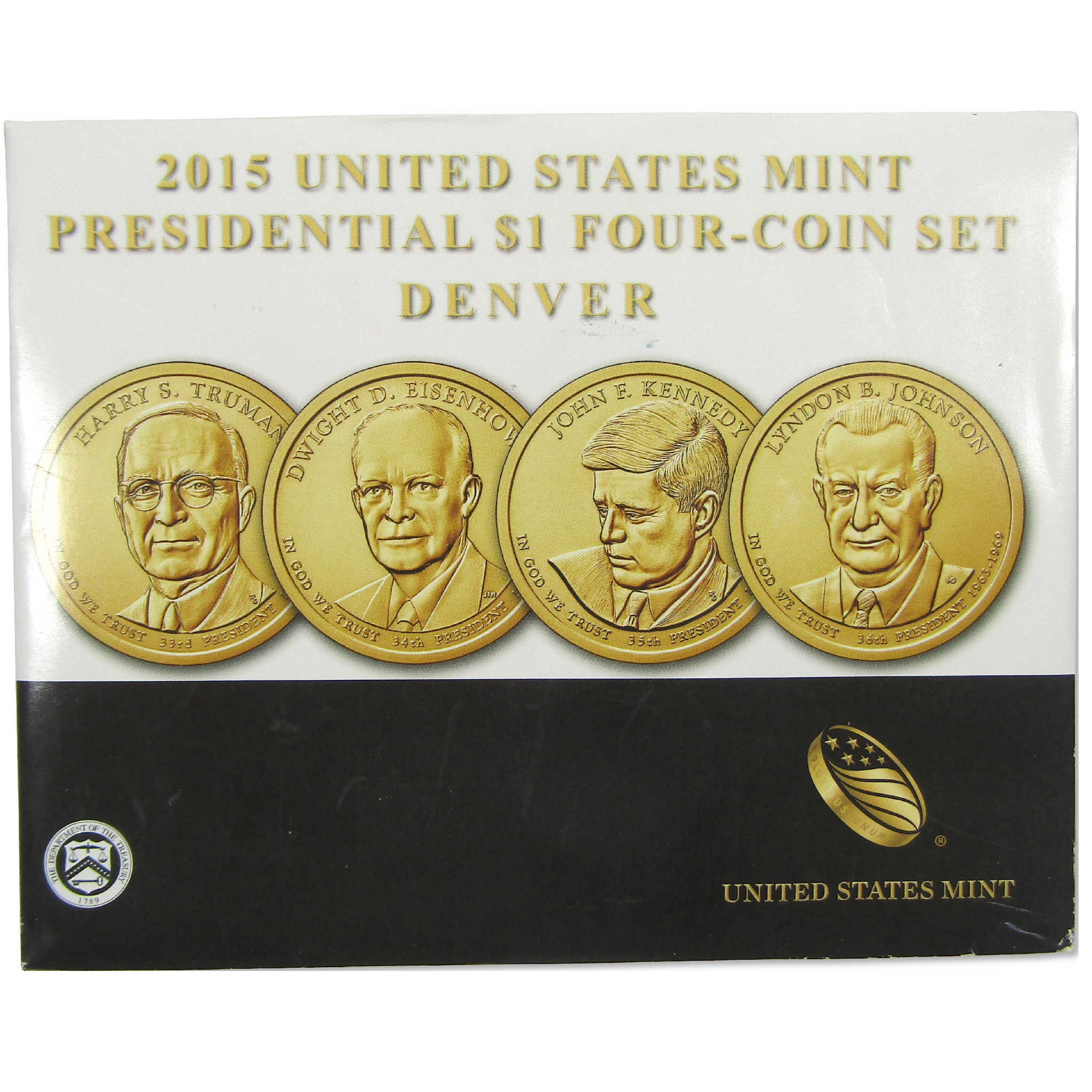 2015 D Presidential Dollar $1 Four-Coin Set OGP SKU:CPC0792