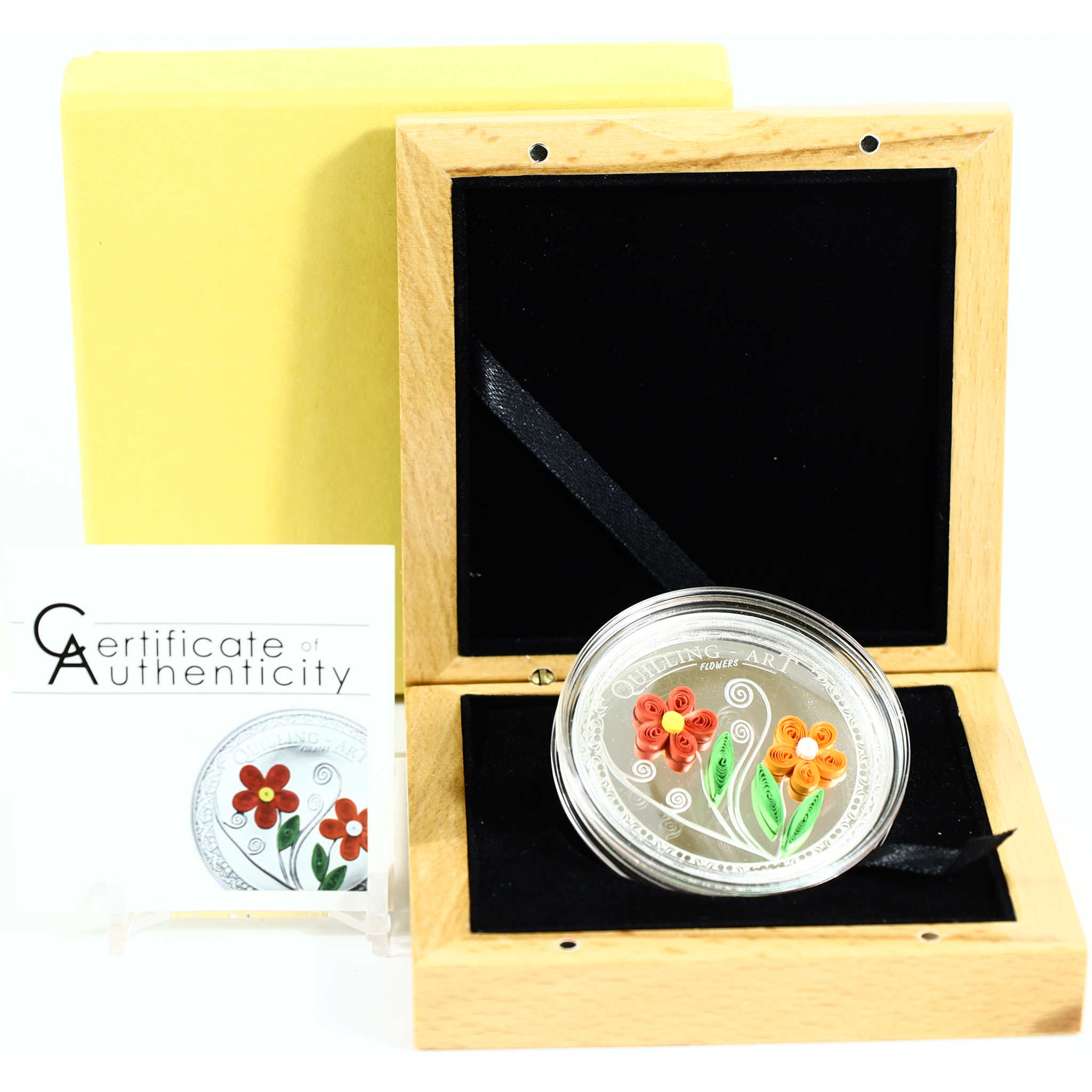 2016 Cook Islands Quilling Art Flowers .999 Silver Proof SKU:CPC8995