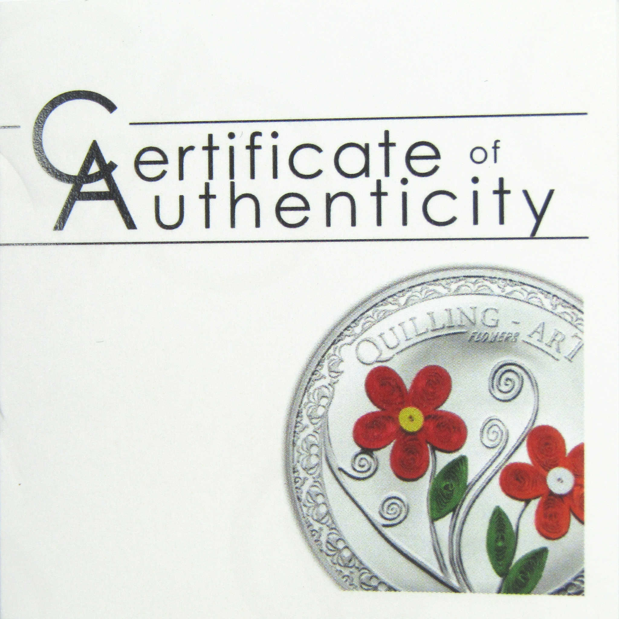 2016 Cook Islands Quilling Art Flowers .999 Silver Proof SKU:CPC8995