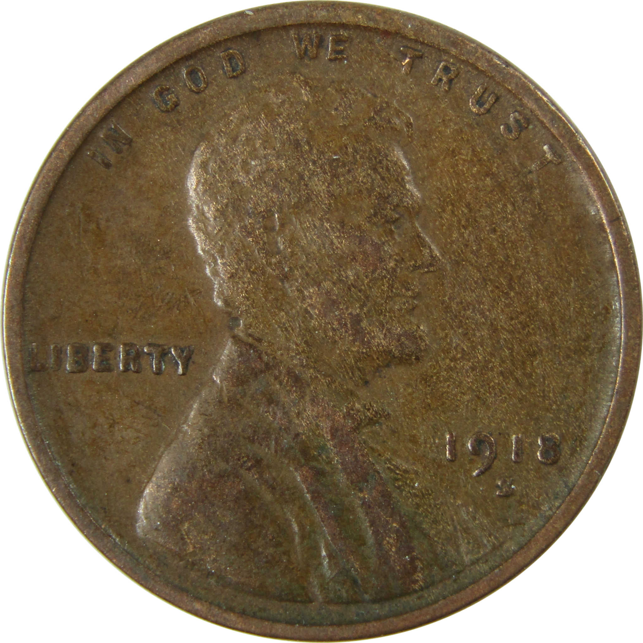 1918 S Lincoln Wheat Cent VF Very Fine Penny 1c Coin SKU:I25880