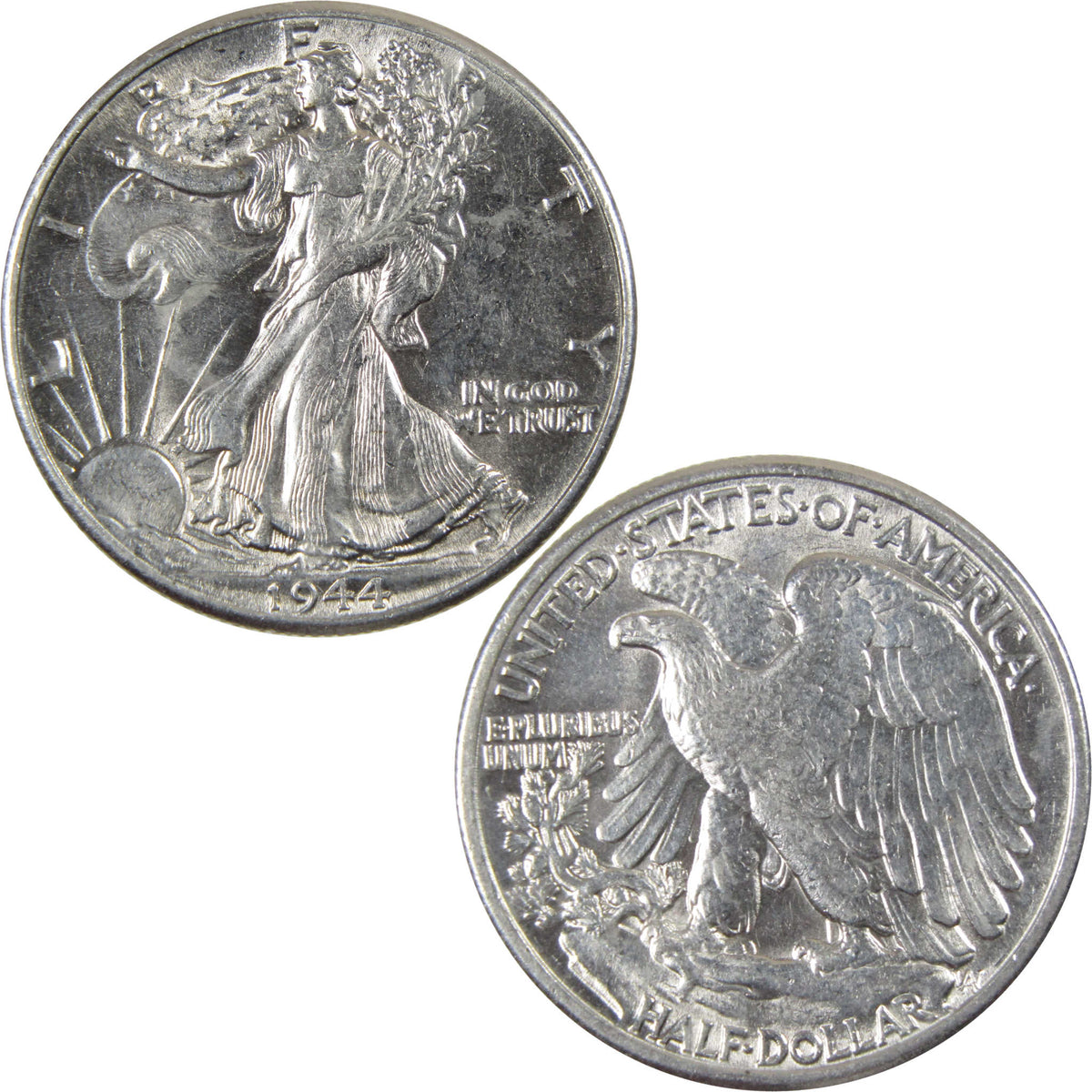 1944 Liberty Walking Silver 50c Borderline Uncirculated SKU:I28662