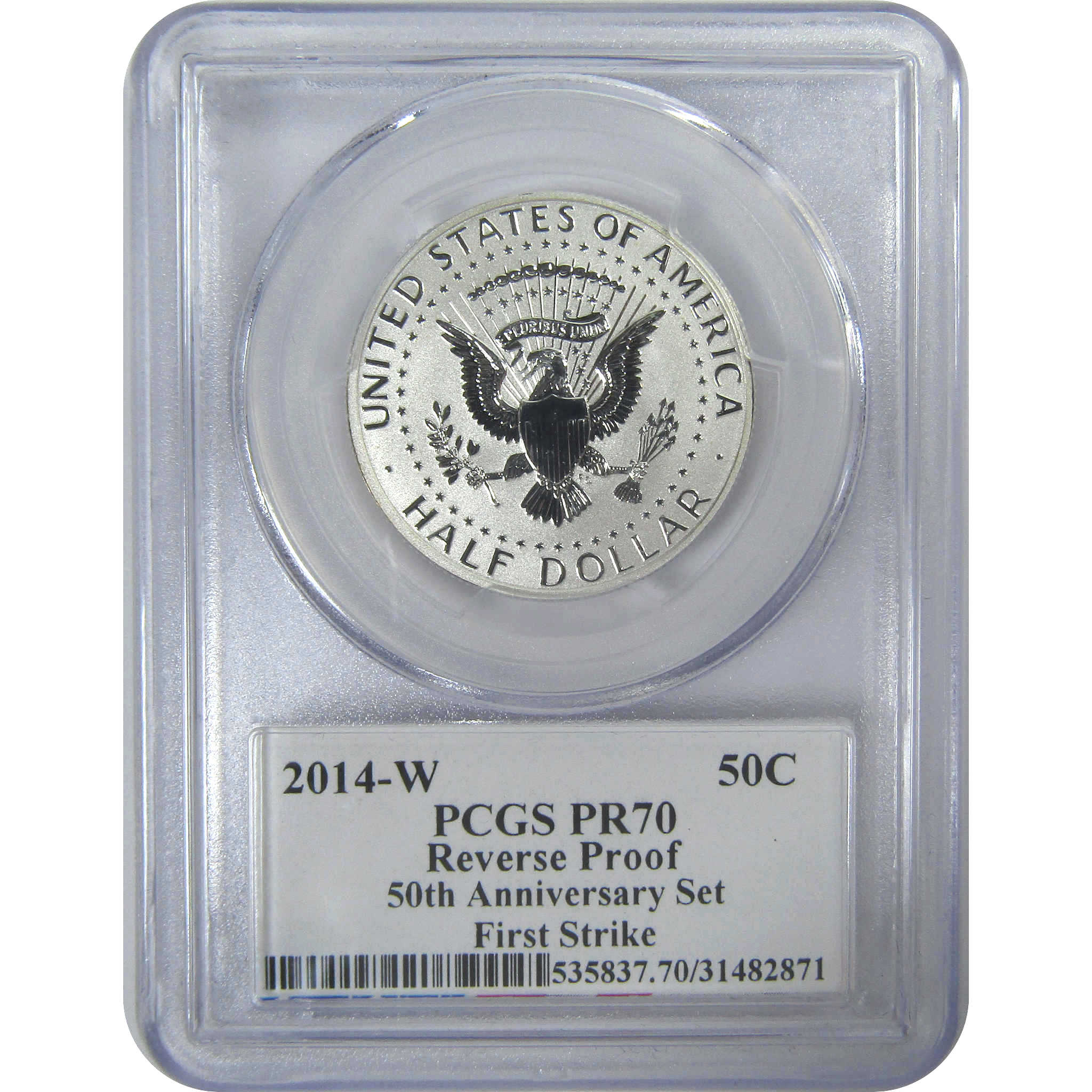 2014 W Kennedy Half Dollar PR 70 PCGS Silver Reverse Proof SKU:CPC9365