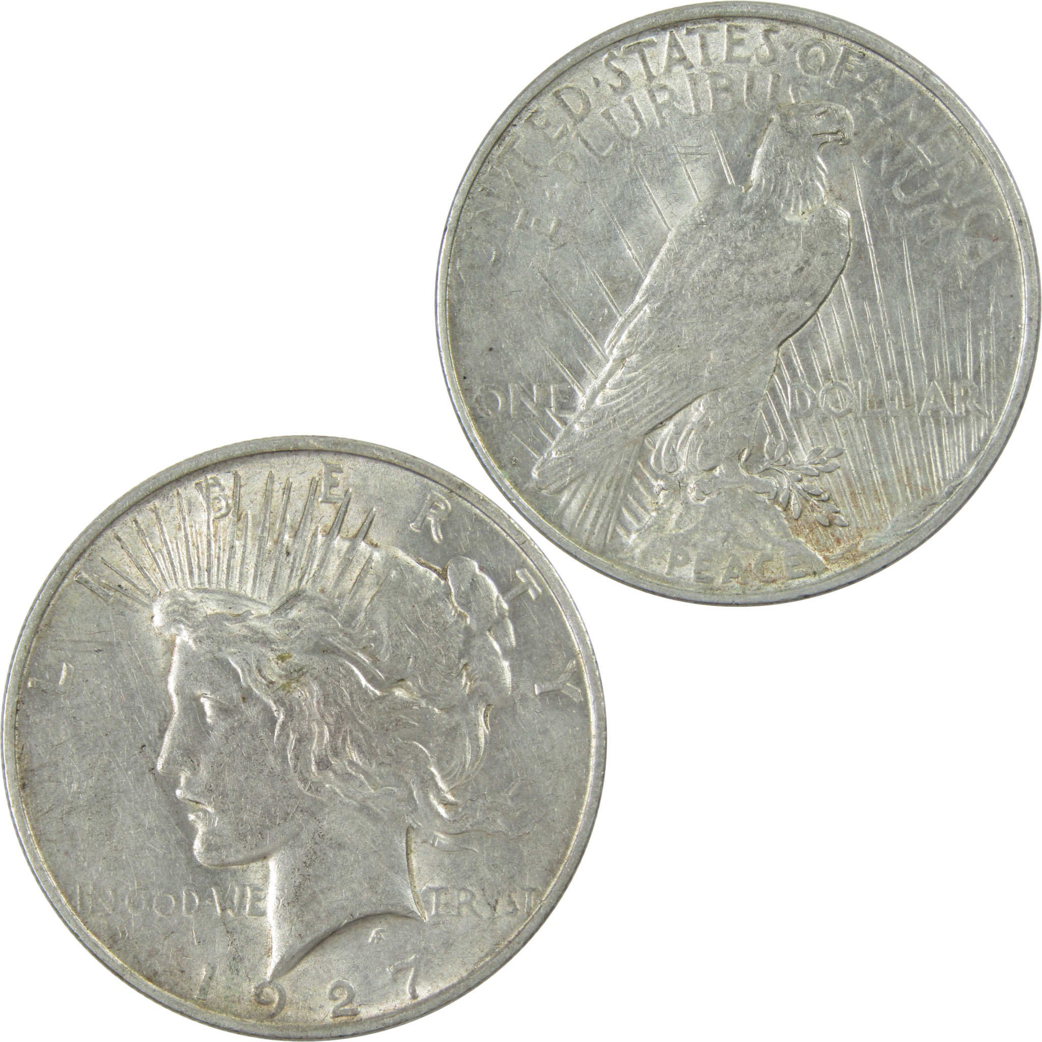 1927 D Peace Dollar AU About Uncirculated Silver $1 Coin SKU:I13688