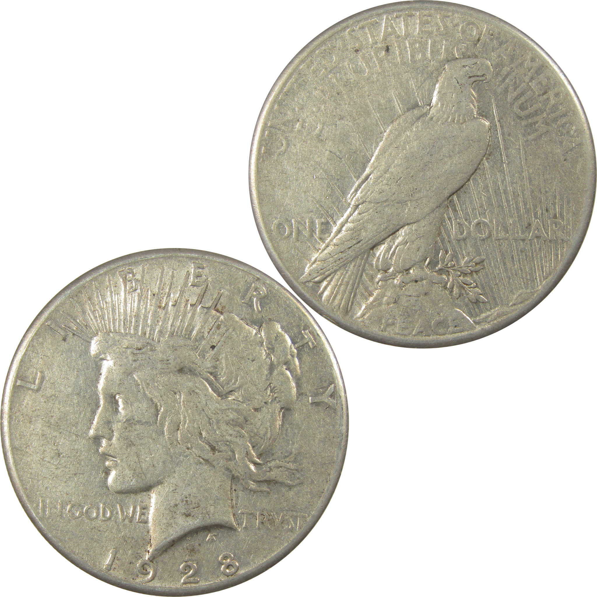 1928 Peace Dollar VF Very Fine Silver $1 Coin SKU:I22249