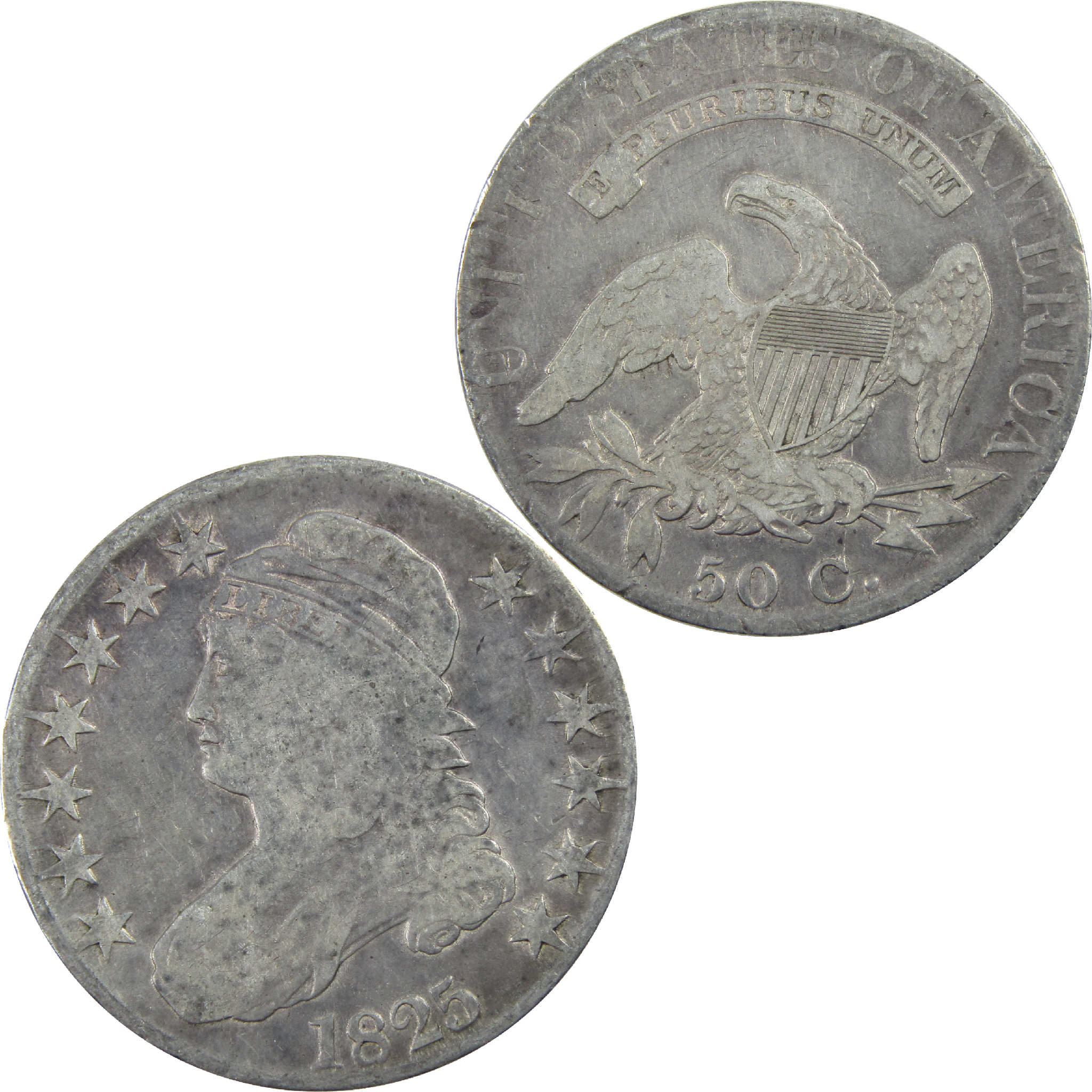 1825 Capped Bust Half Dollar AG About Good Silver 50c Coin SKU:I11749