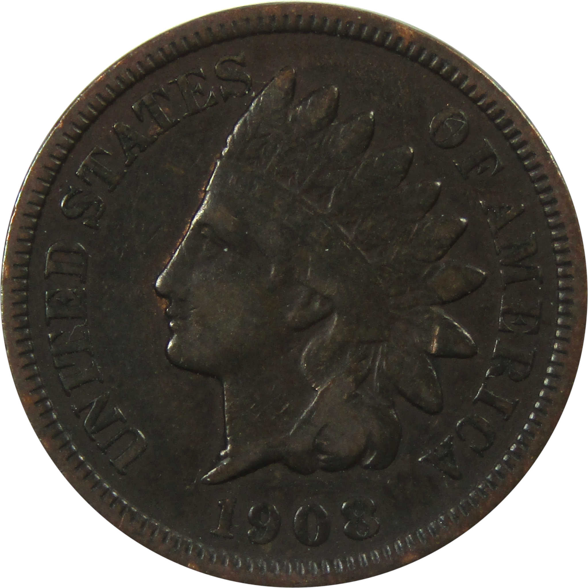 1908 S Indian Head Cent VF Very Fine Details Penny 1c Coin SKU:I13645