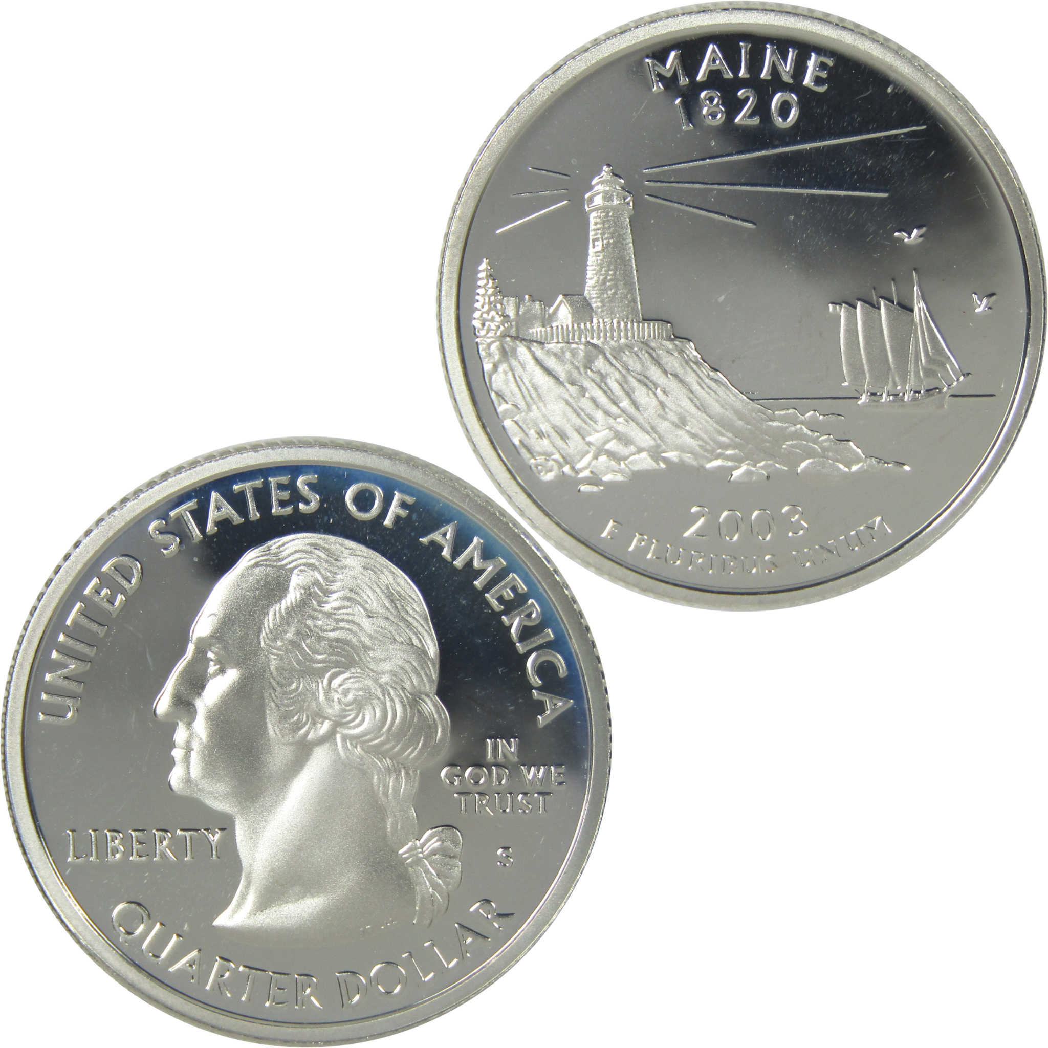 2003 S Maine State Quarter Choice Proof Silver 25c Coin