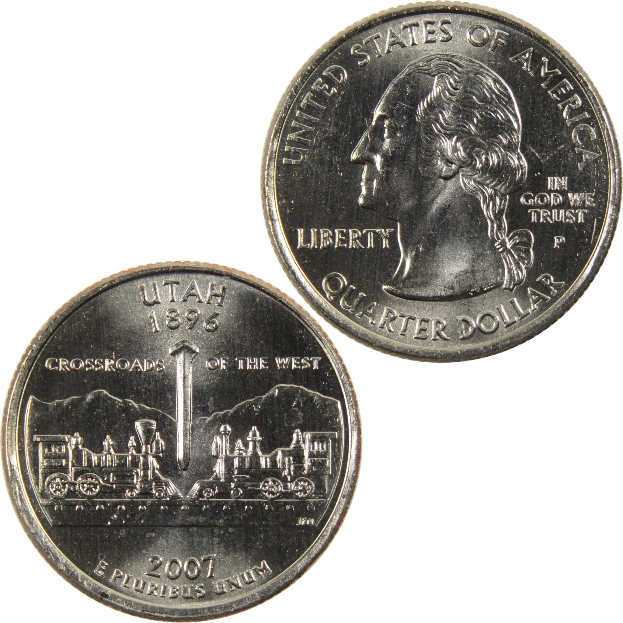 2007 P Utah State Quarter BU Uncirculated Clad 25c Coin