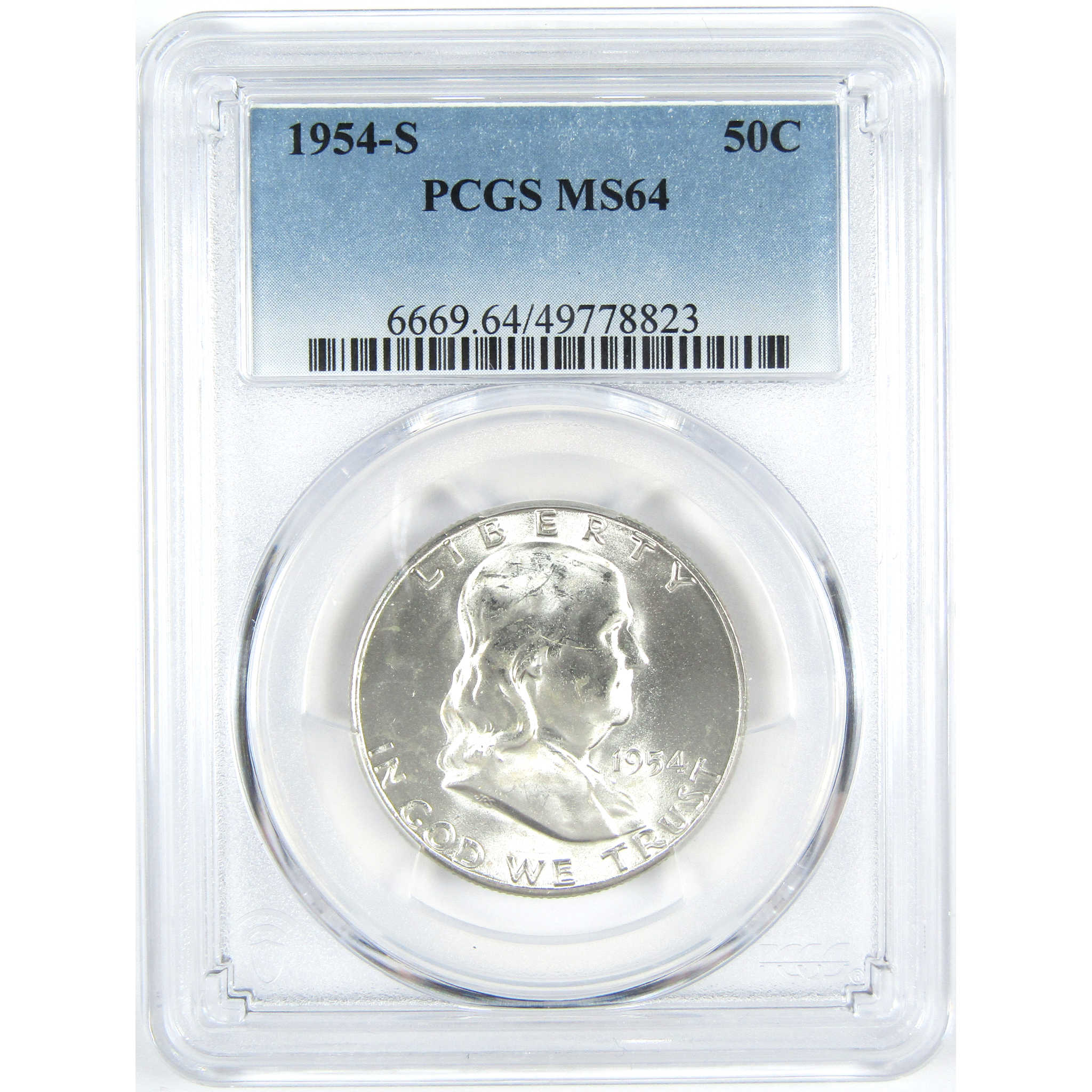 1954 S Franklin Half Dollar MS 64 PCGS Silver 50c Unc Coin SKU:I15234