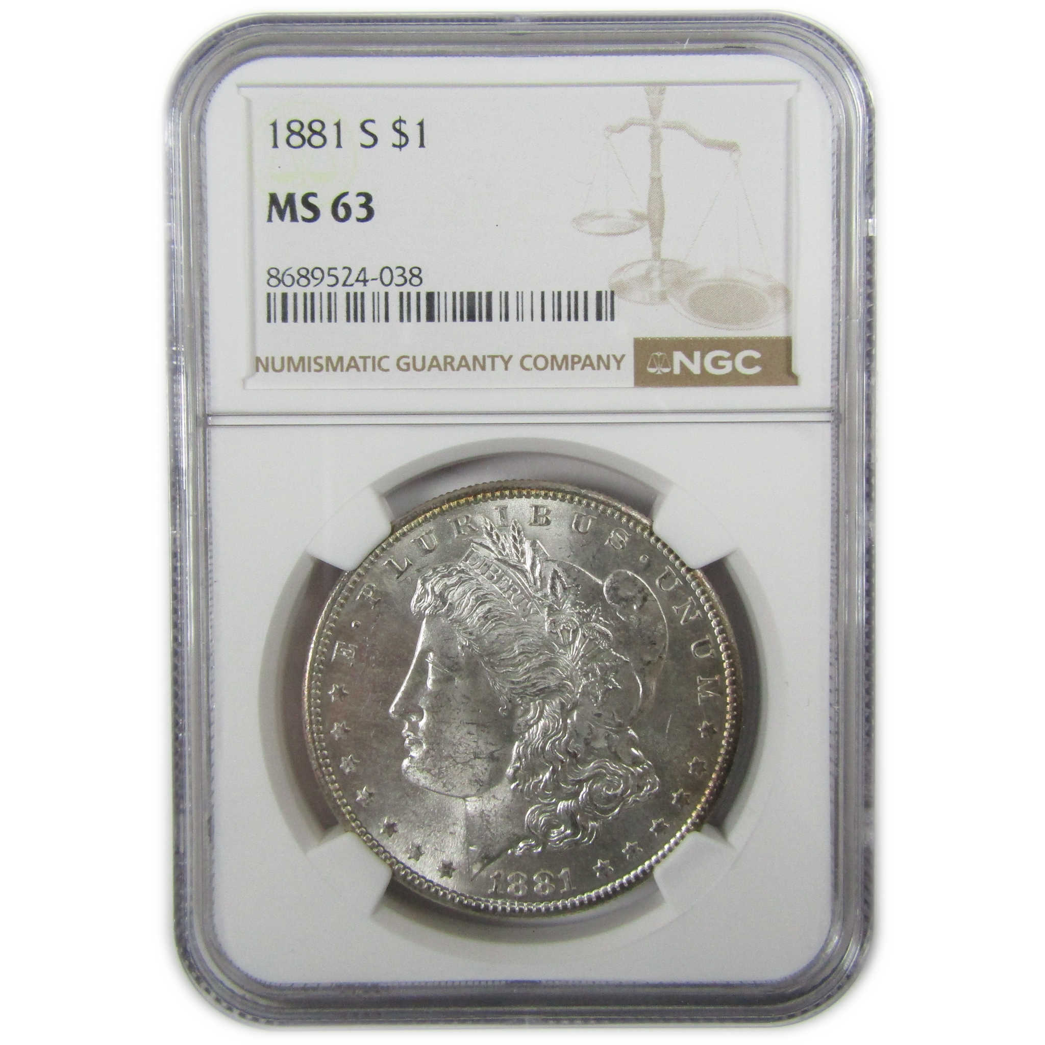 1881 S Morgan Silver Dollar MS 63 NGC Toned Reverse SKU:CP400