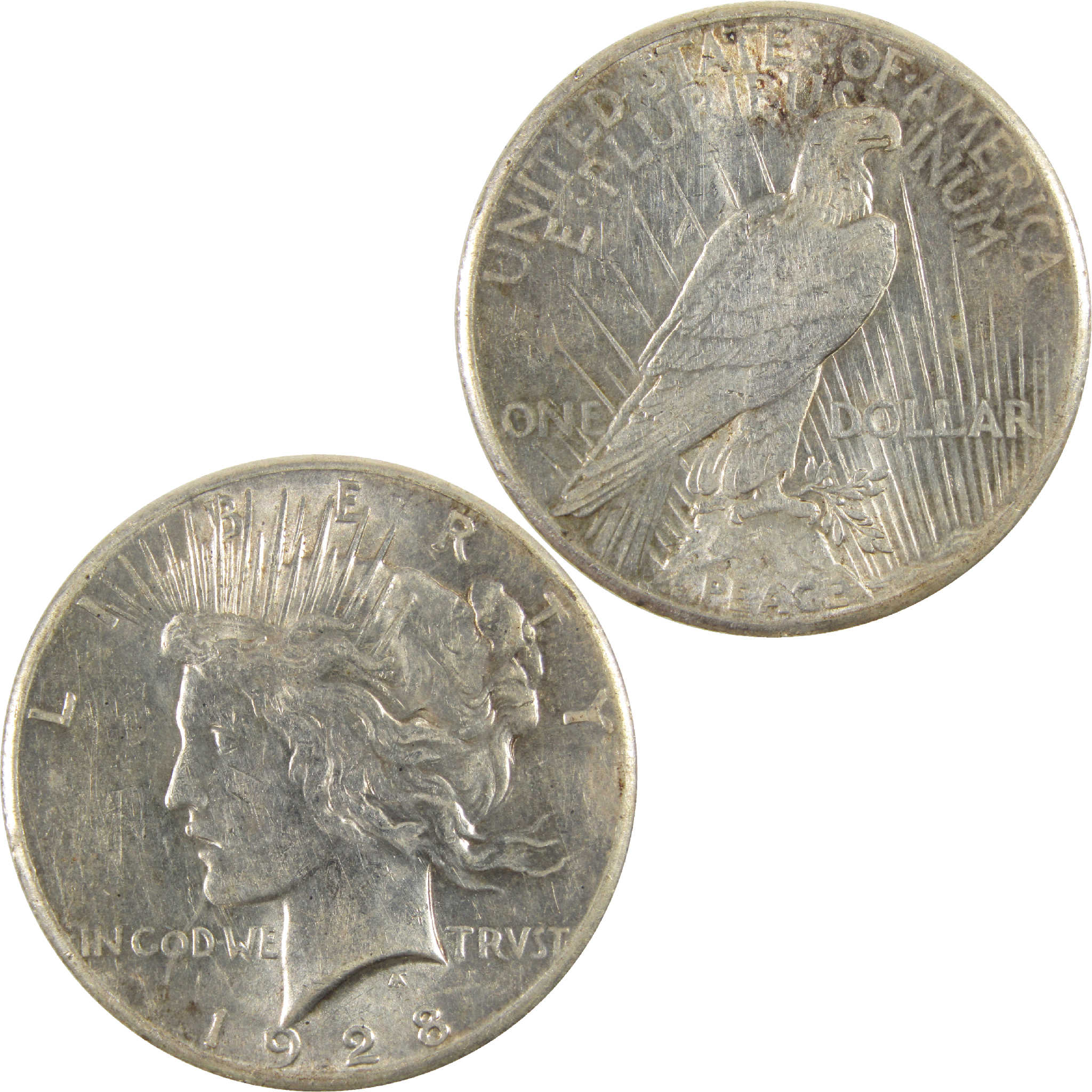 1928 Peace Dollar AU About Uncirculated Silver $1 Coin SKU:CPC6268